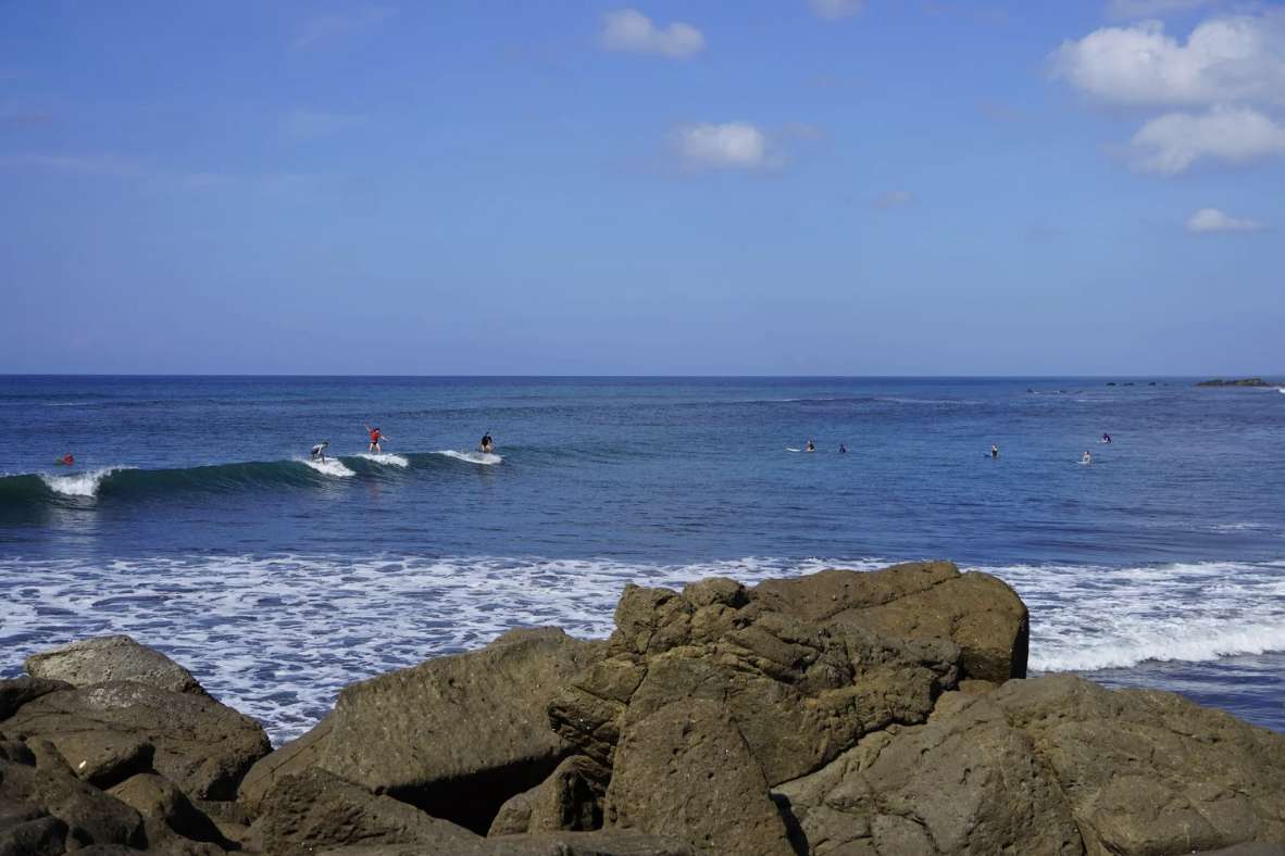 A few surfers are catching waves in Nicaragua