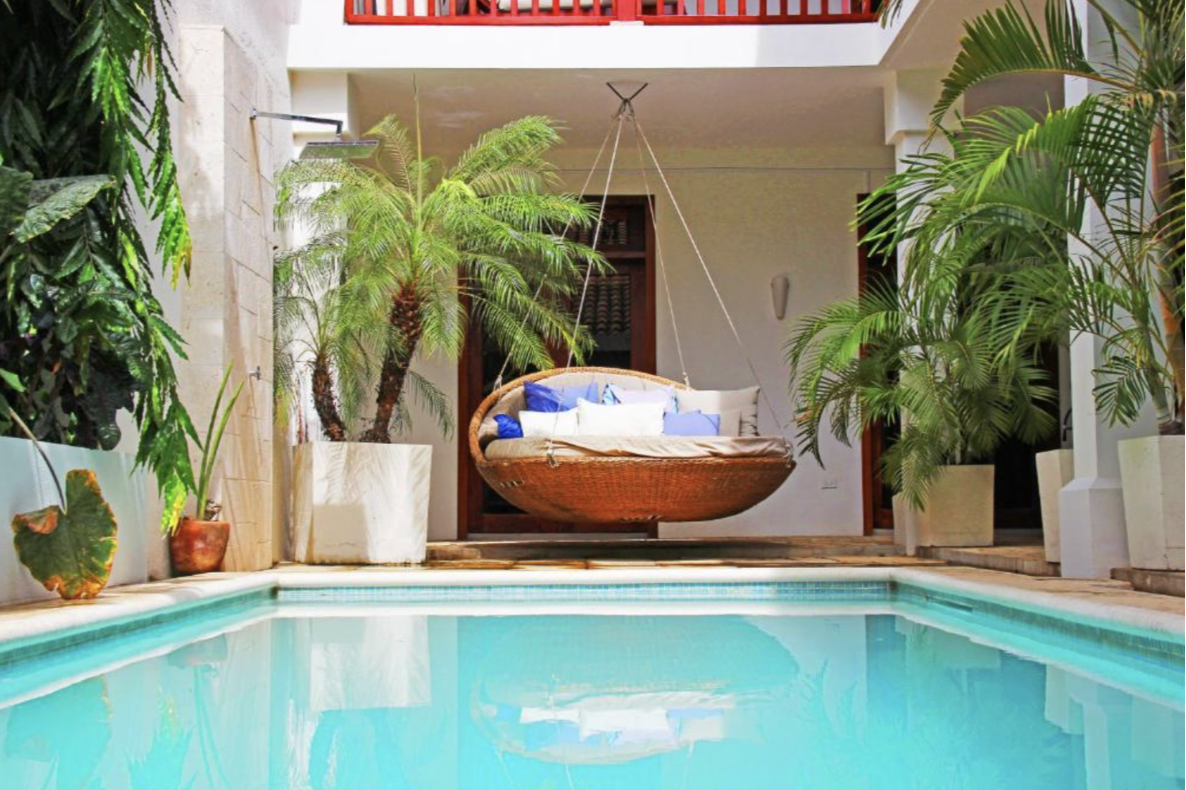 An ourdoor pool area at a hotel in Nicaragia