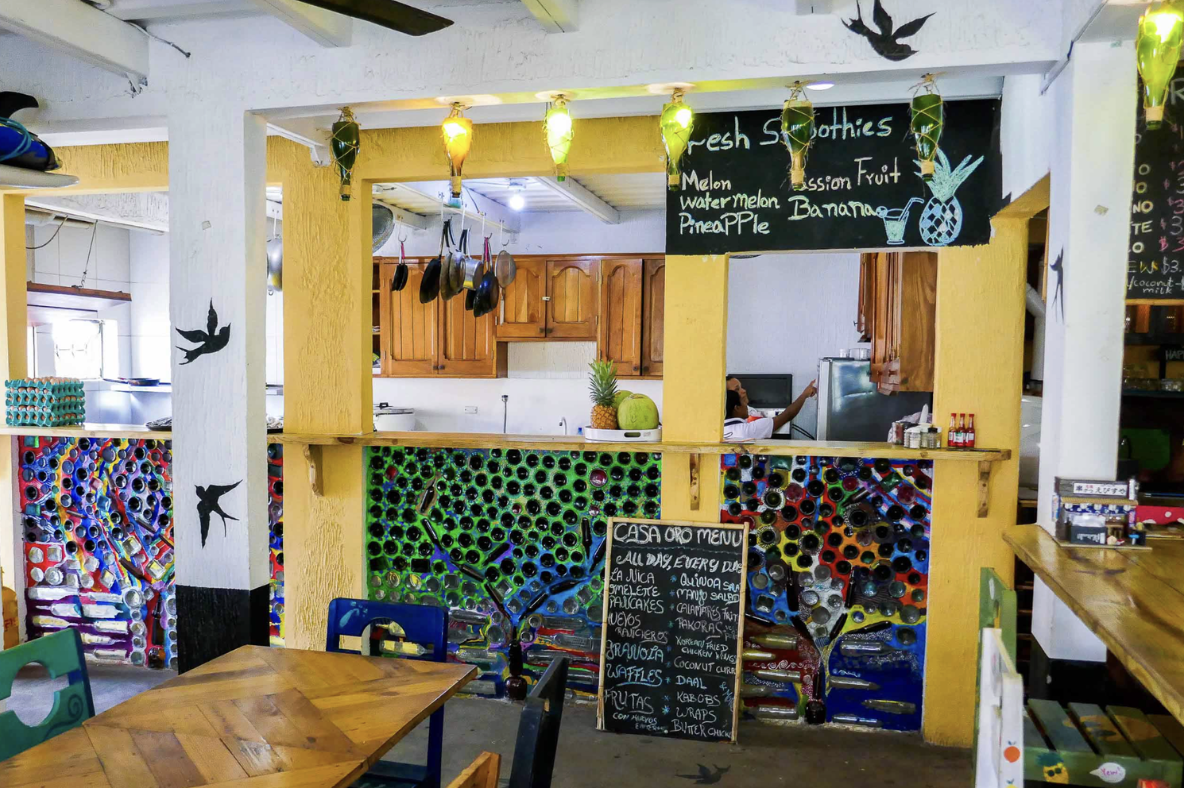 The indoor area of a hostel in Nicaragua
