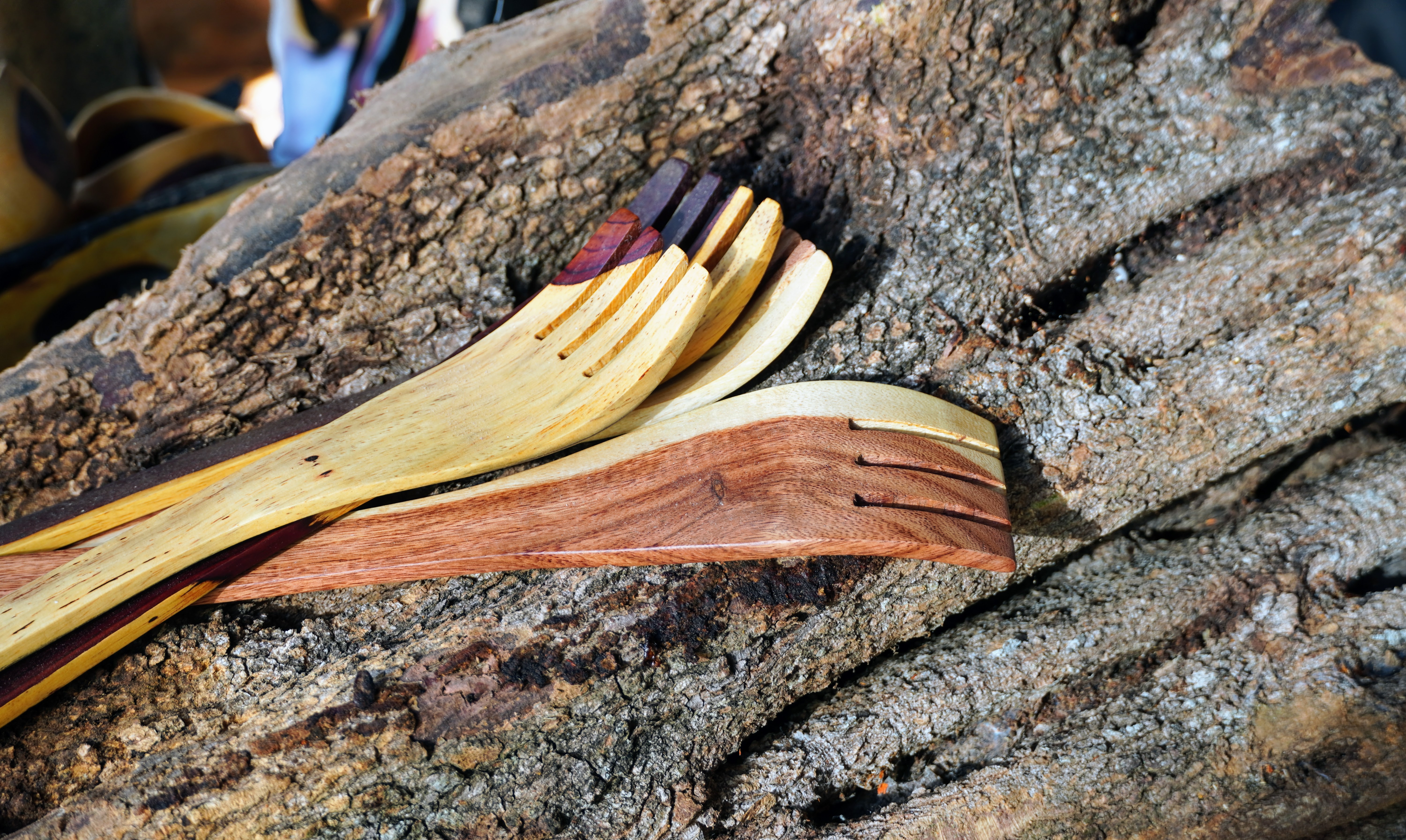 Handmade wooden forks are an example of sustainable solutions in business in Guatemala Handmade wooden forks are an example of sustainable solutions in business in Guatemala