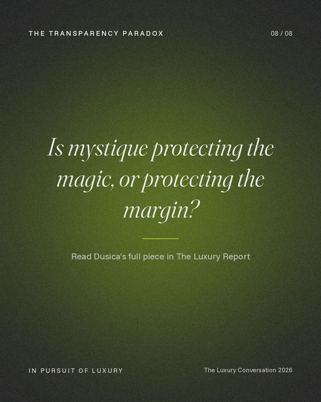 The Luxury Report — Where Does Luxury Go Next?