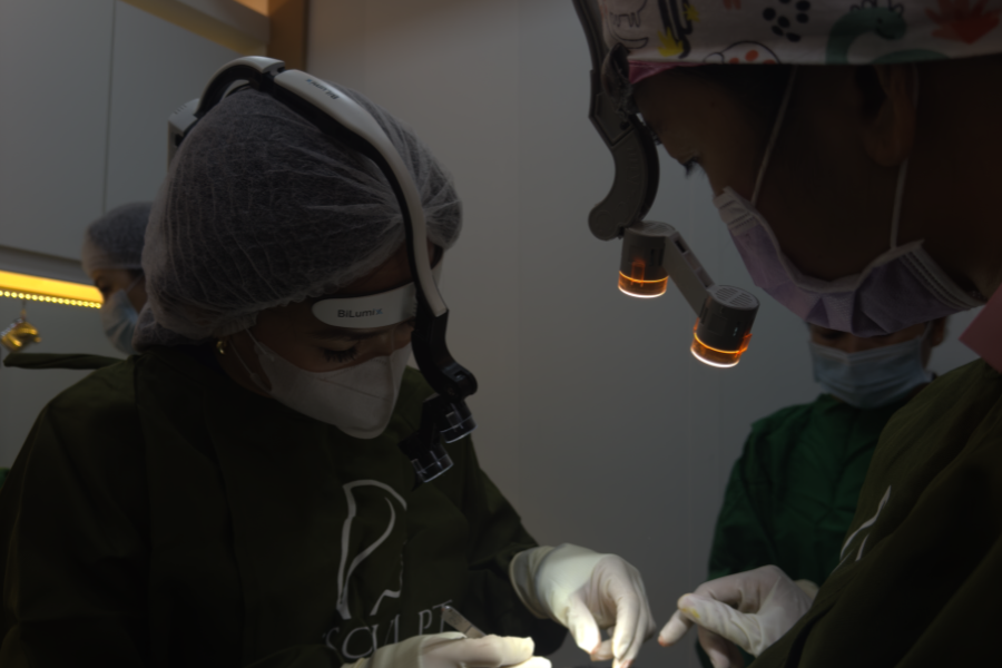 A surgical procedure performed in a clinical setting.