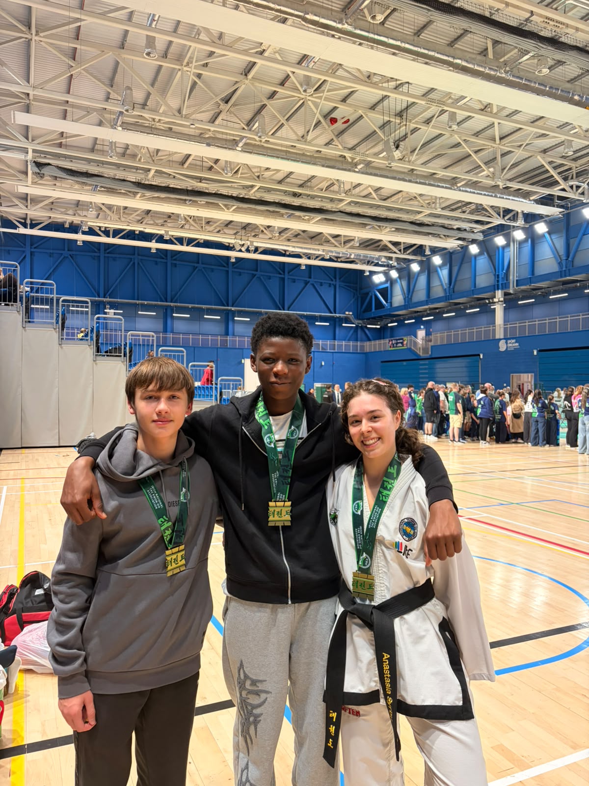 Elite Academy competitors sharing a championship day moment