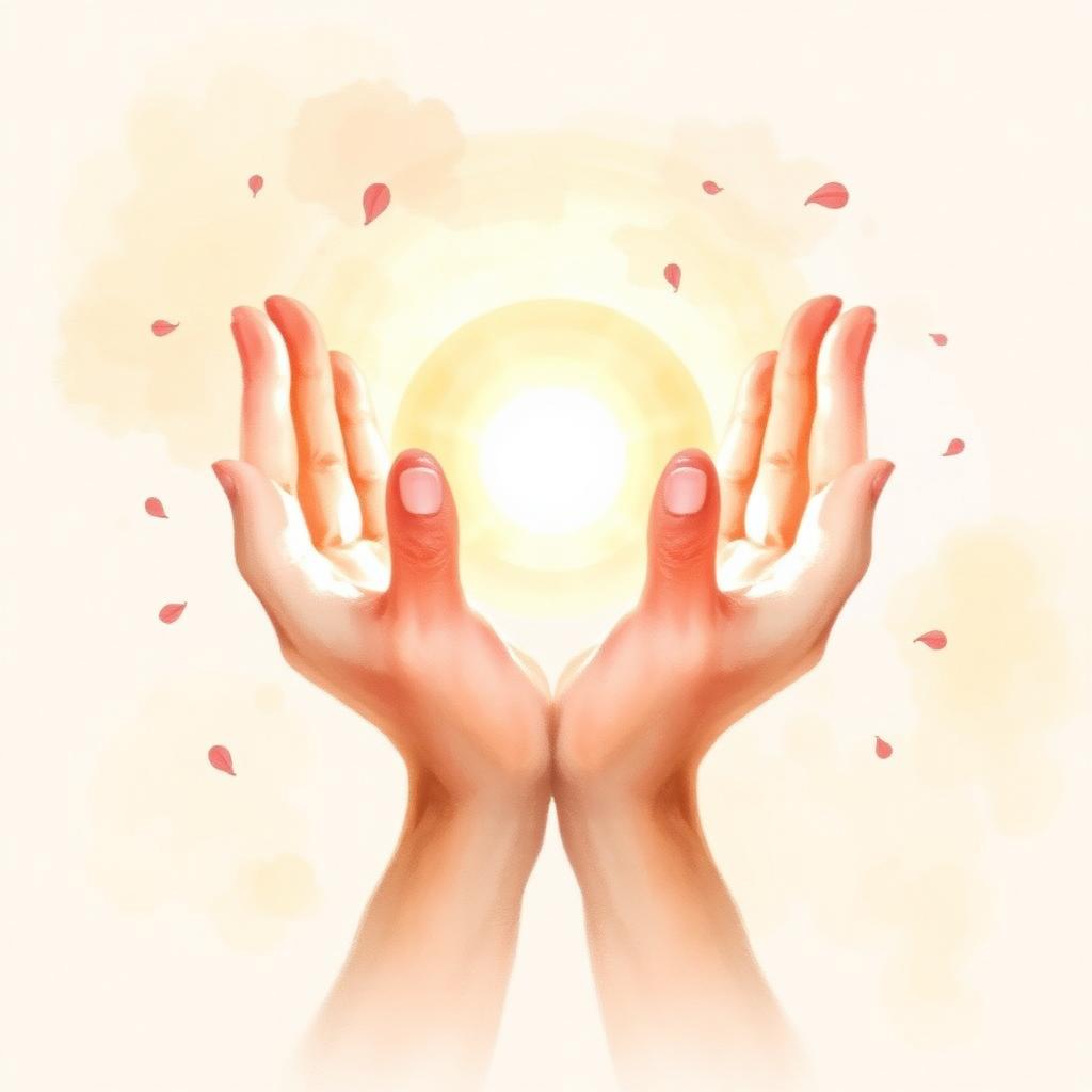 Hands cupping a glow of light