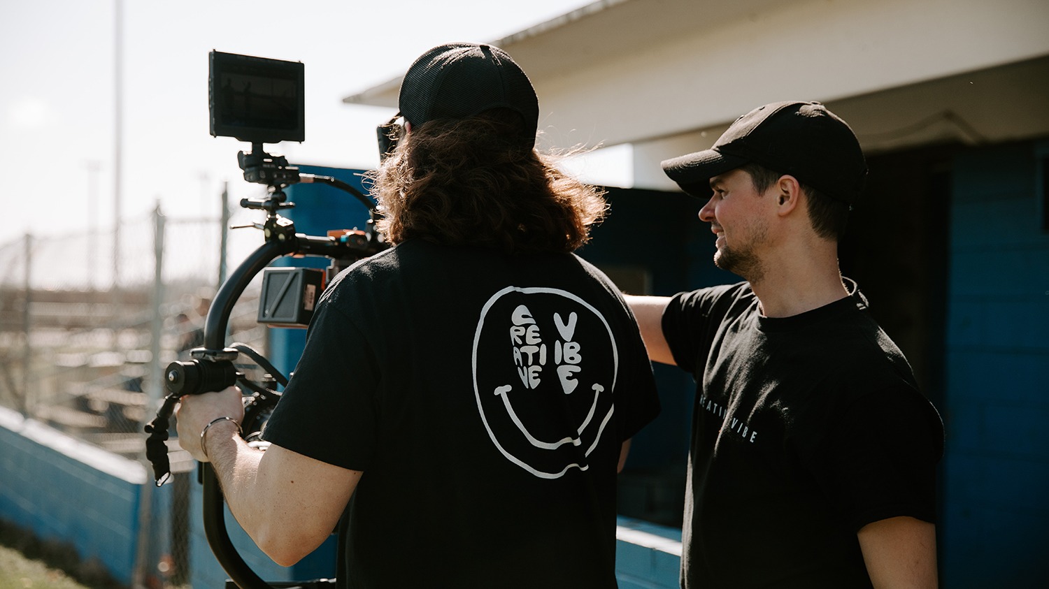 Creative Vibe crew filming on set