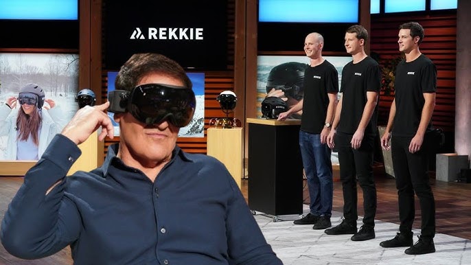 The REKKIE founders pitching on the Shark Tank set