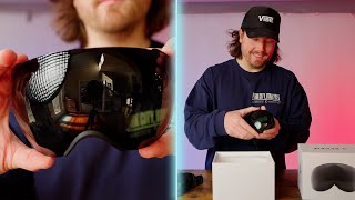 REKKIE smart snow goggles held up to camera