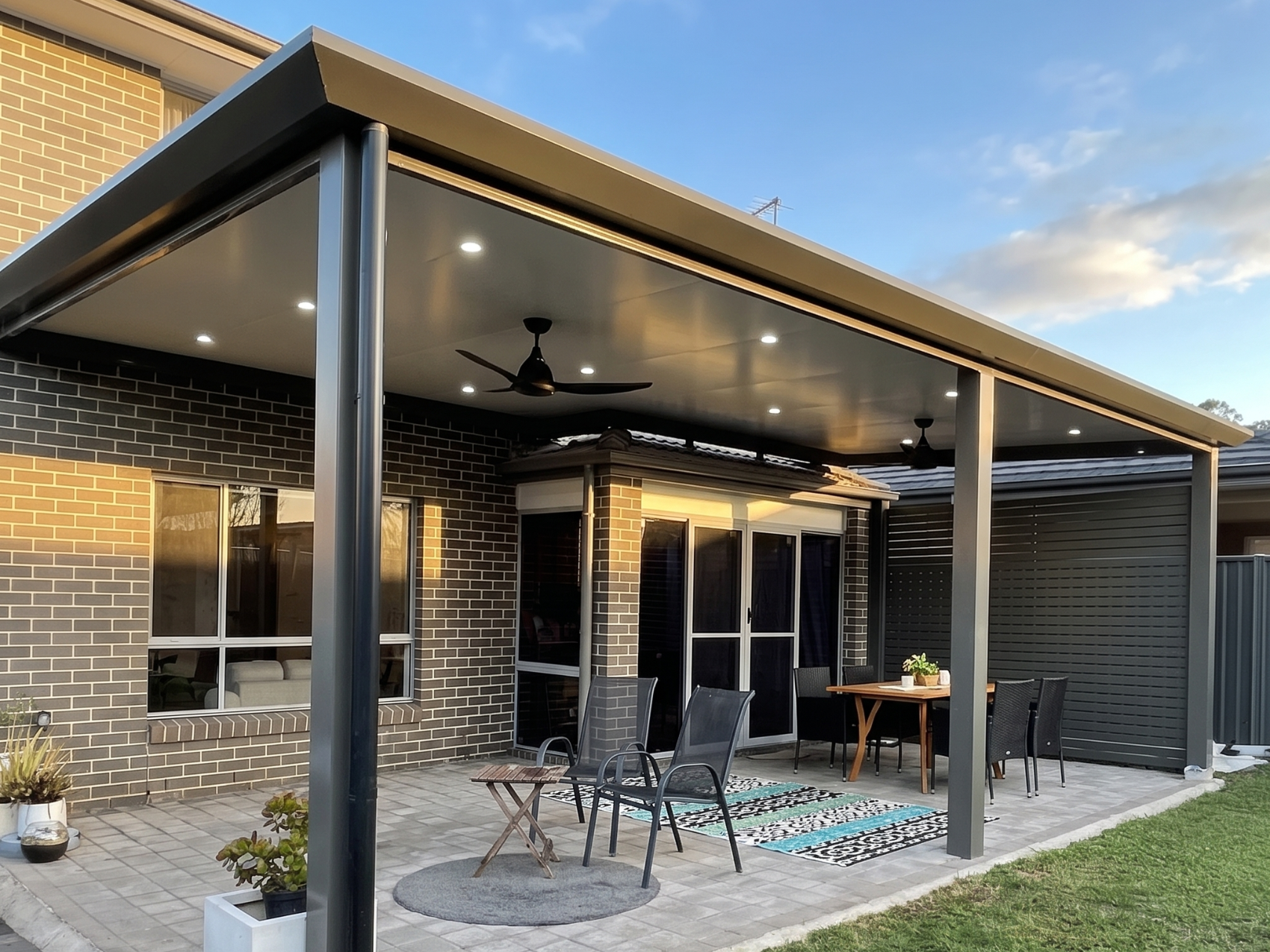 Outdoor deck with pergola in Sydney