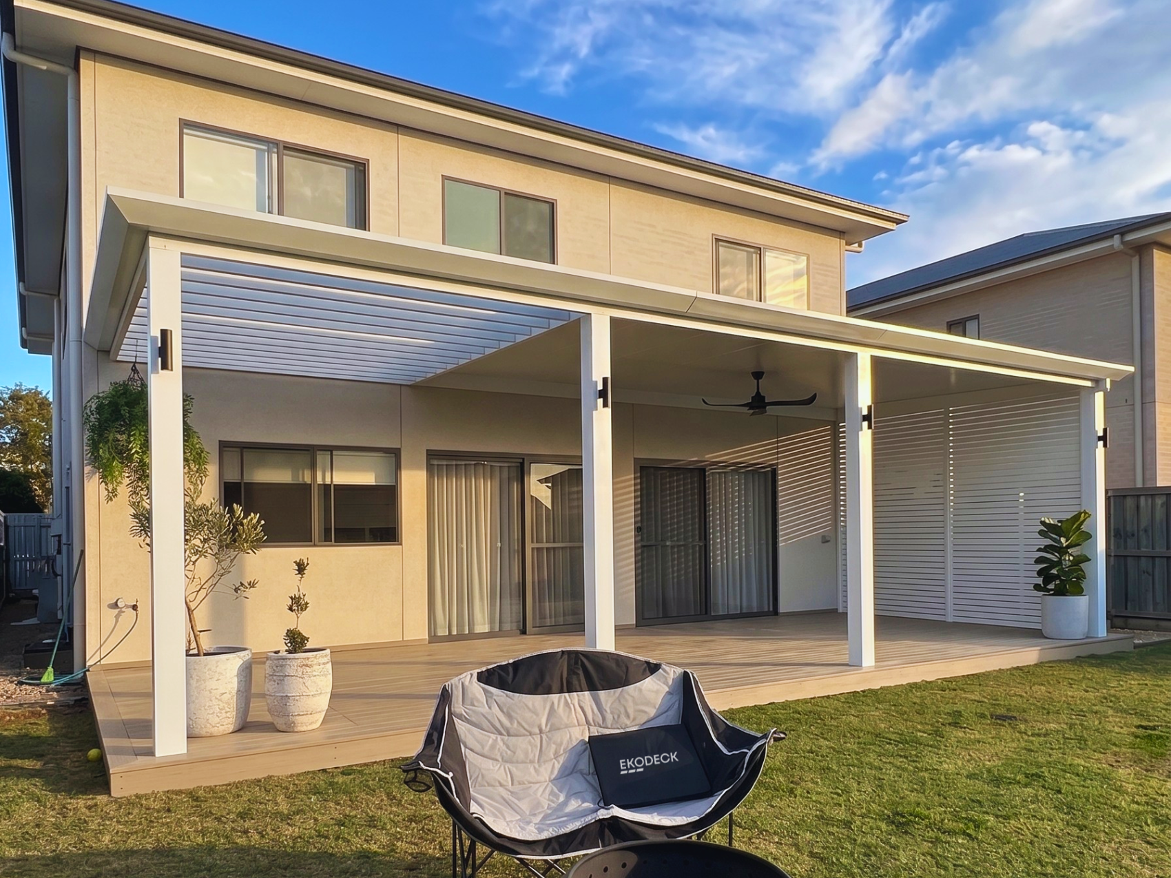Patio extension with lighting in Sydney