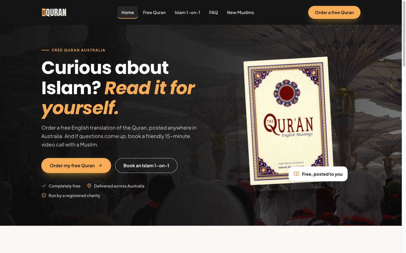 FreeQuran.au after the redesign