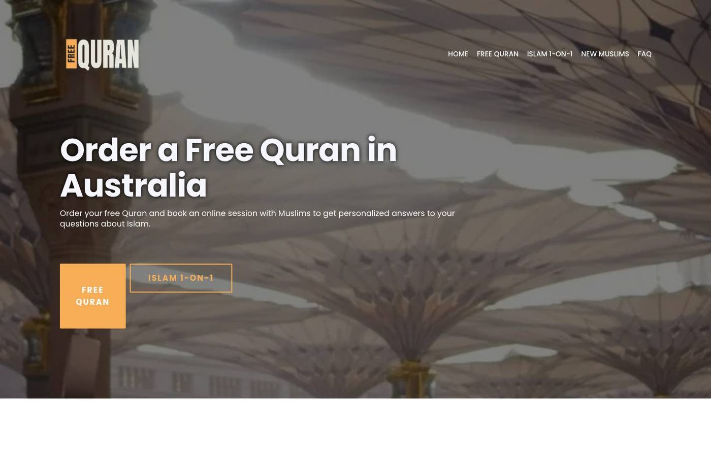 FreeQuran.au before the redesign