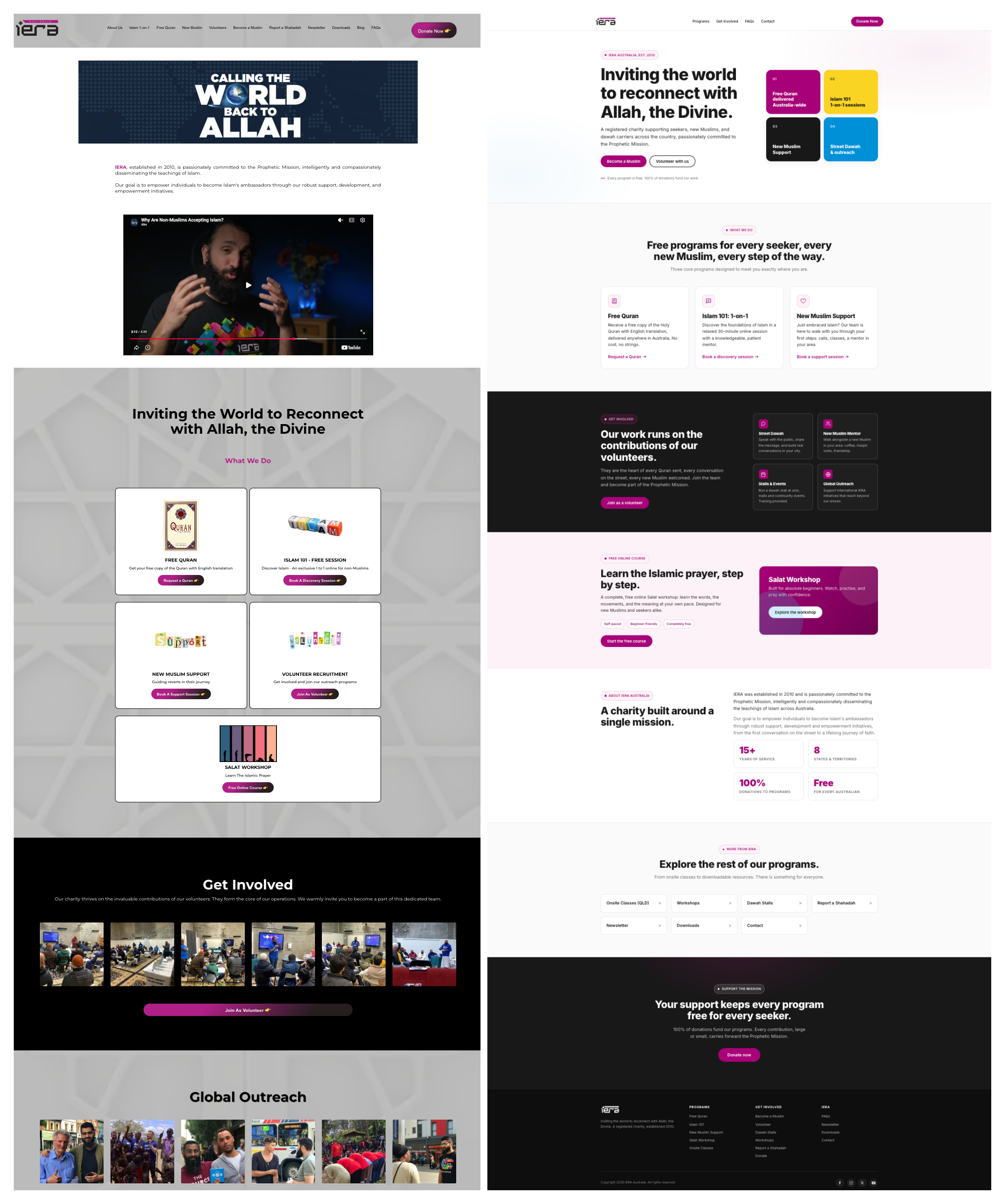 iera.au homepage before and after Pancake Pixels redesign