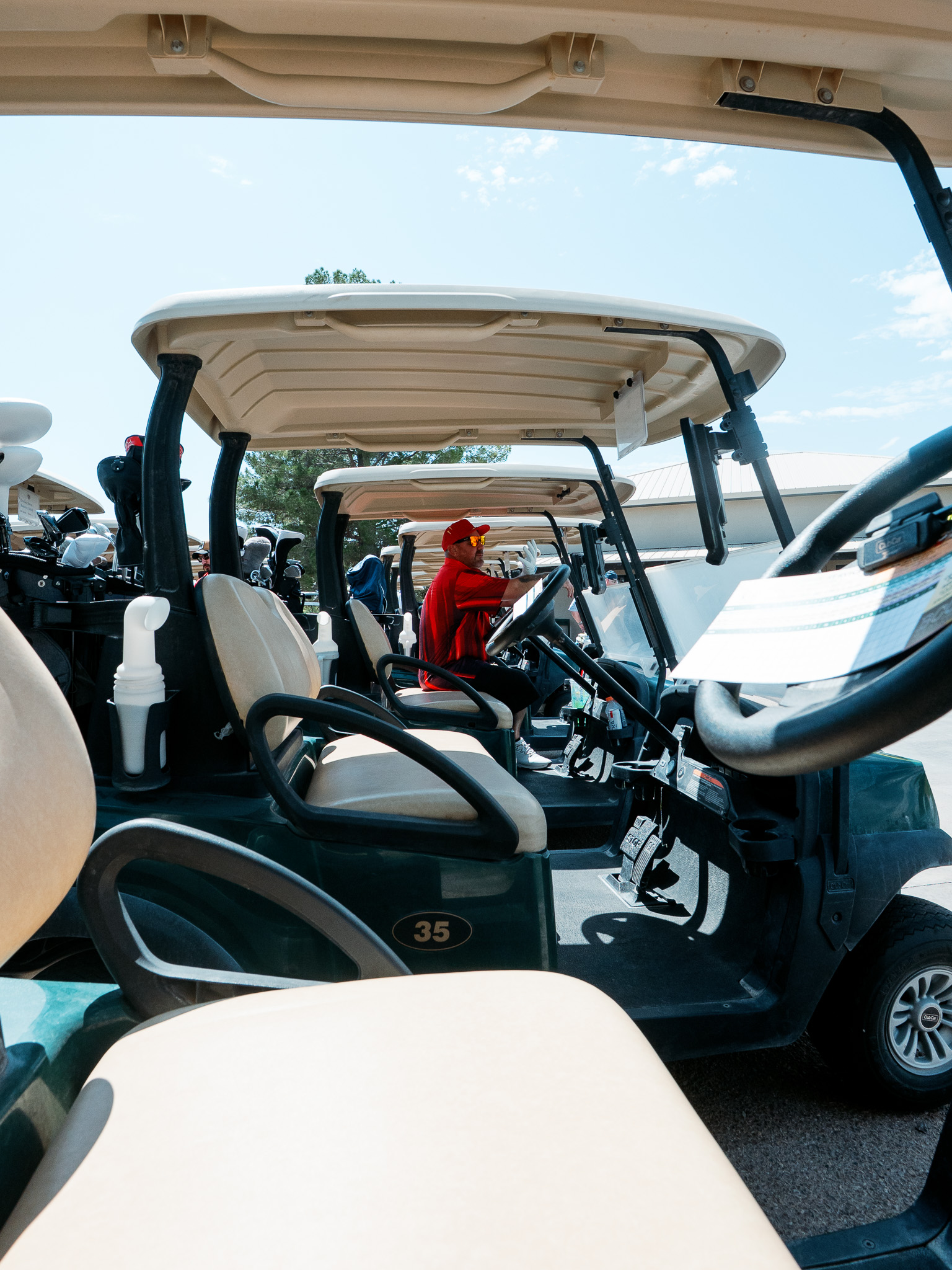 Golfers on the course during the Potash Open tournament in Carlsbad
