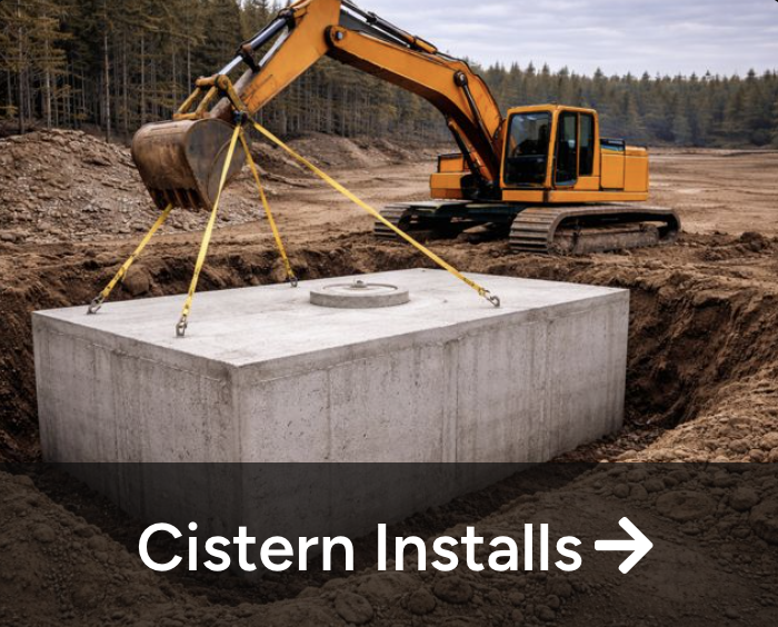 Cistern installation in Alberta