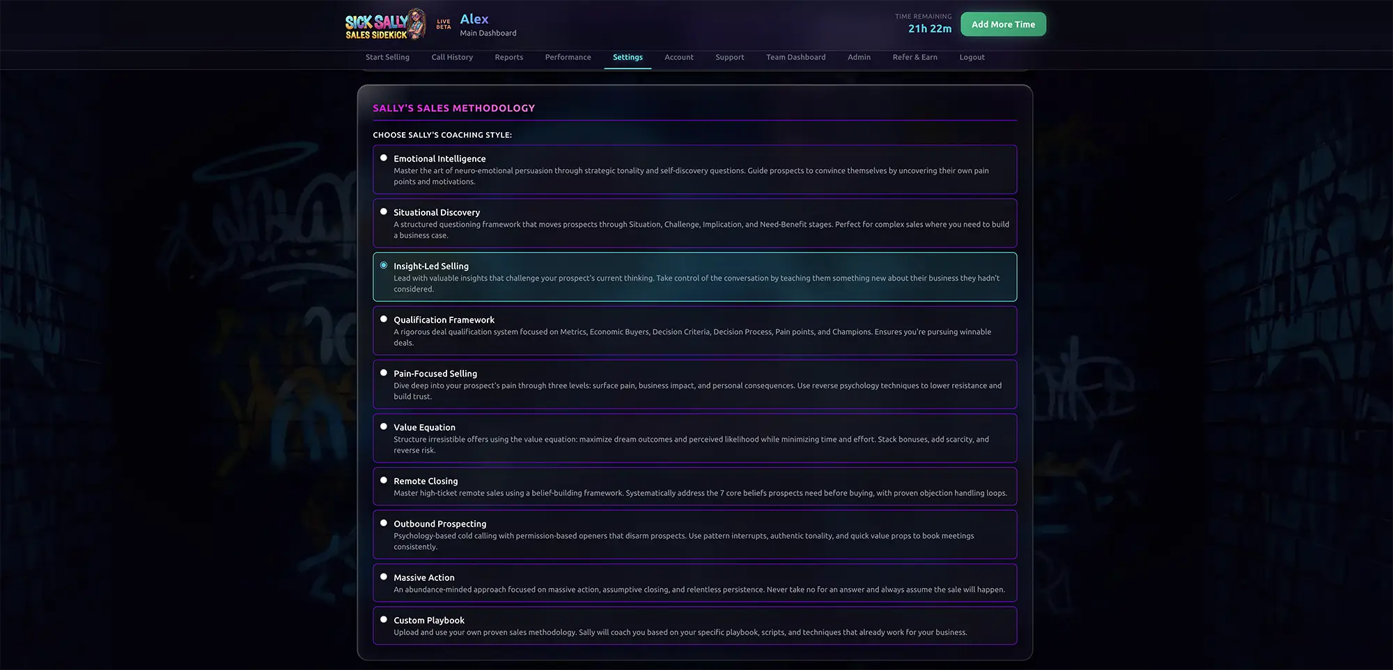 Sick Sally Dashboard Selecting Sales Methodologies