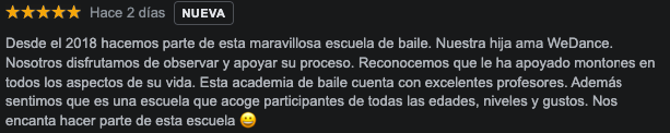 academia de baile reseña