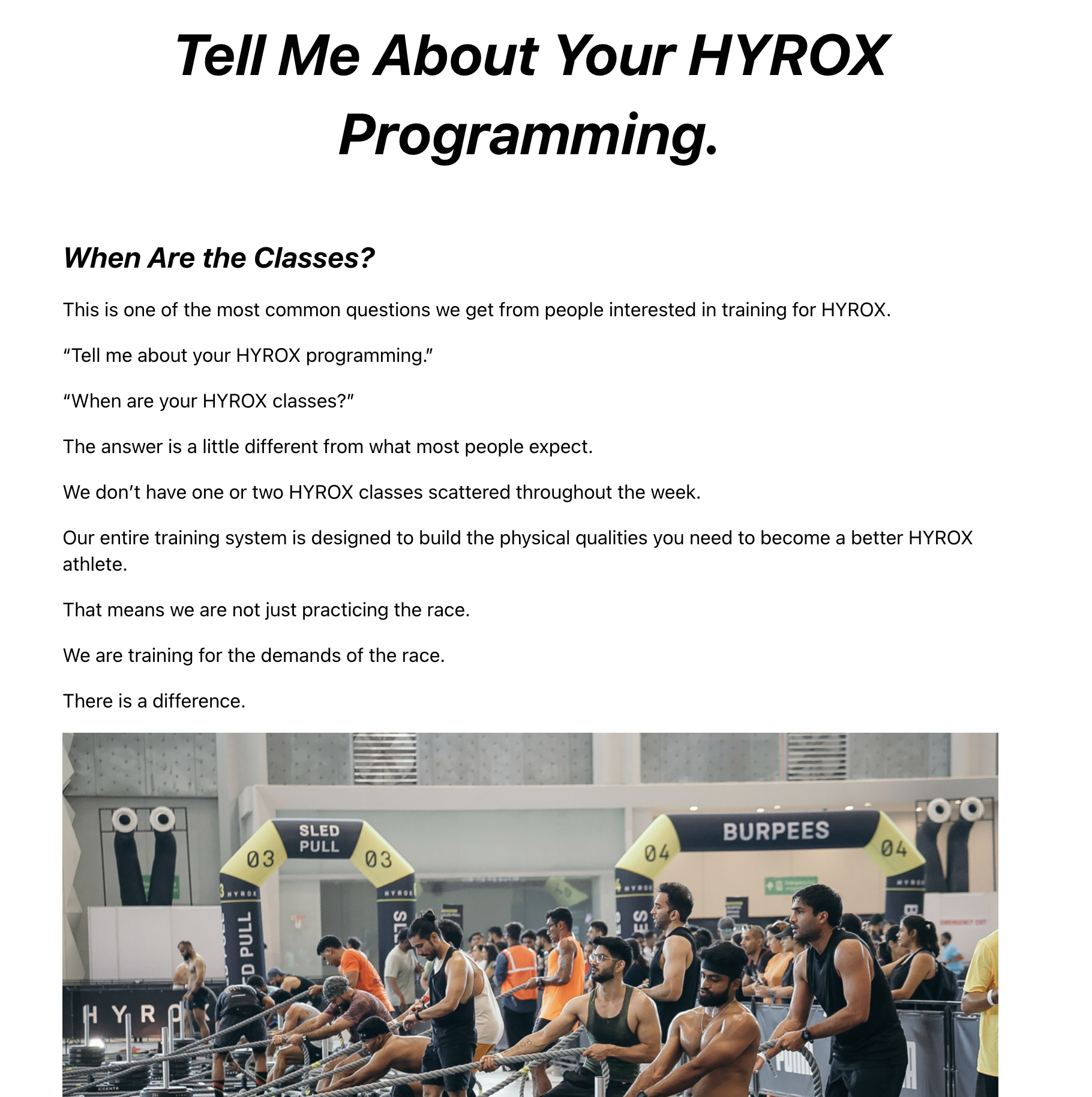 HYROX Programming