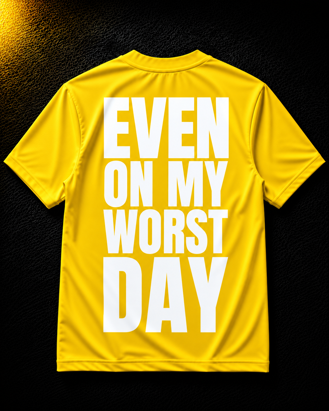 Status+ x E.O.M.W.D. Yellow T-Shirt — White Logo — back