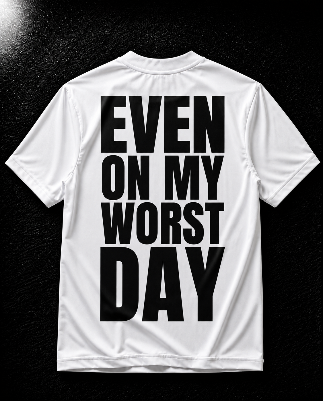 Status+ x E.O.M.W.D. White T-Shirt — Black Logo — back