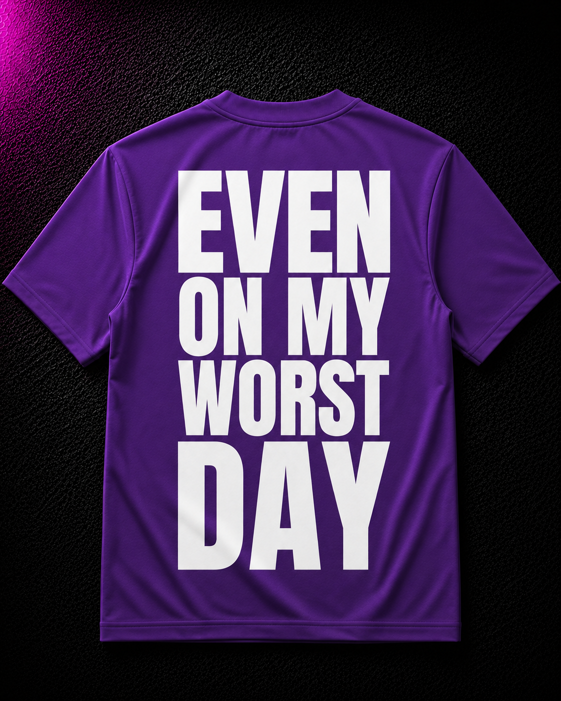 Status+ x E.O.M.W.D.  Purple  T-Shirt — White Logo — back