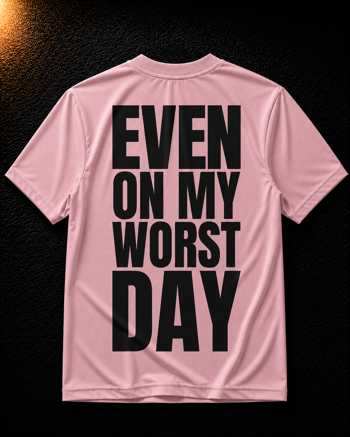 Status+ x E.O.M.W.D.  Pink  T-Shirt — Black Logo — back