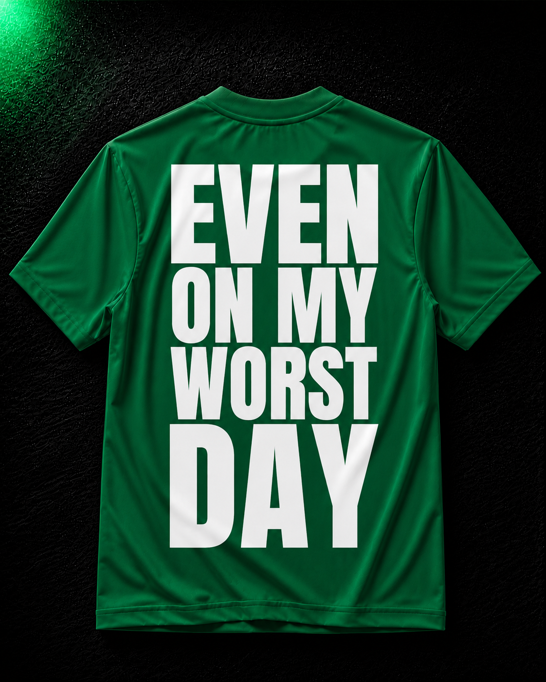 Status+ x E.O.M.W.D. Green T-Shirt — White Logo — back