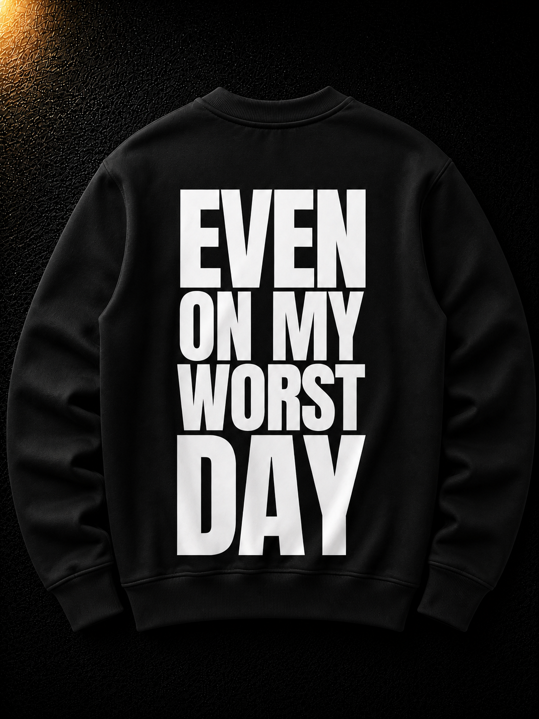 Status+ x E.O.M.W.D. Black Sweatshirt  — White Logo — back