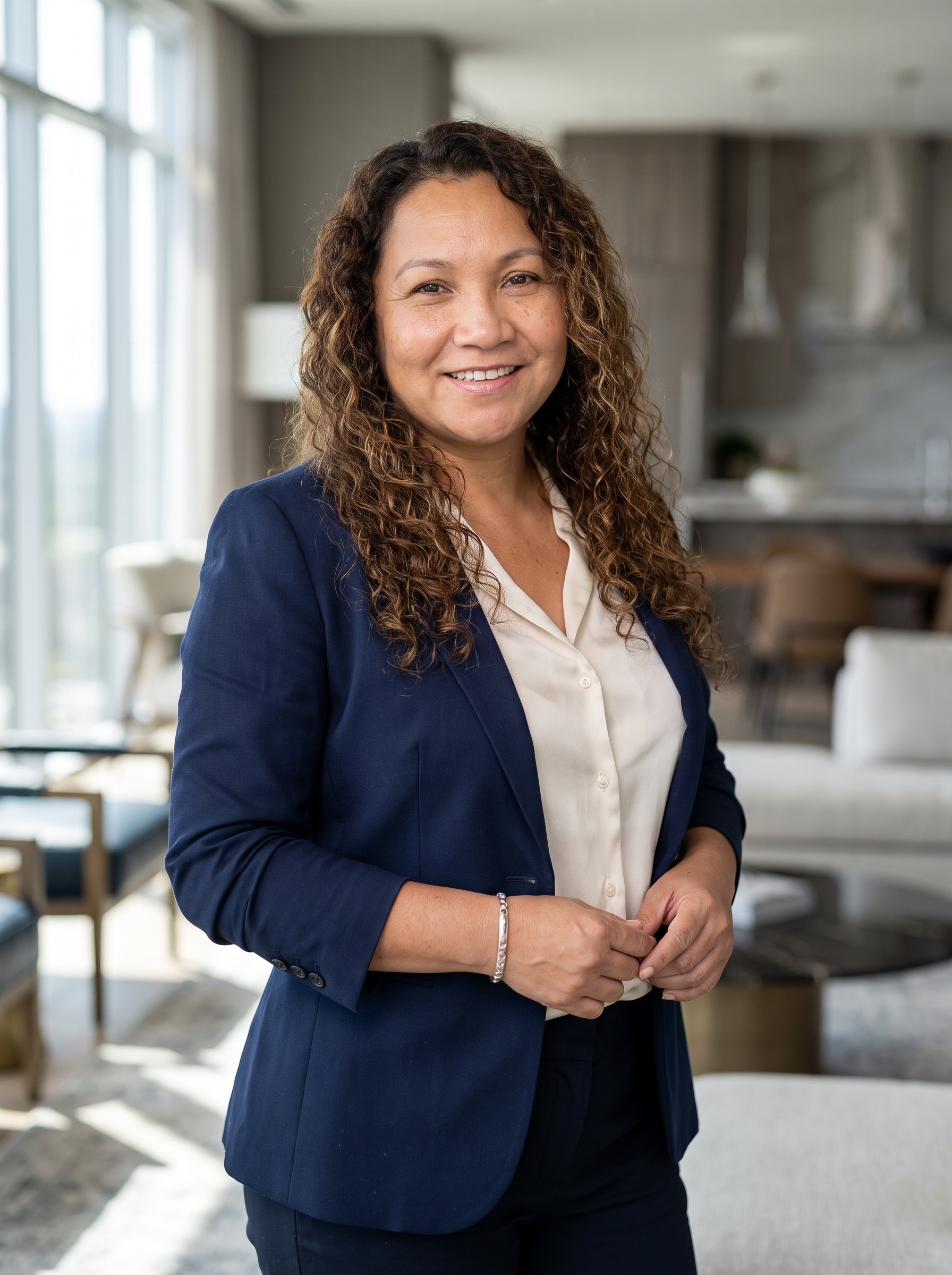 María Inés Borges, asesora inmobiliaria de La Rosa Realty, en una propiedad en Miami