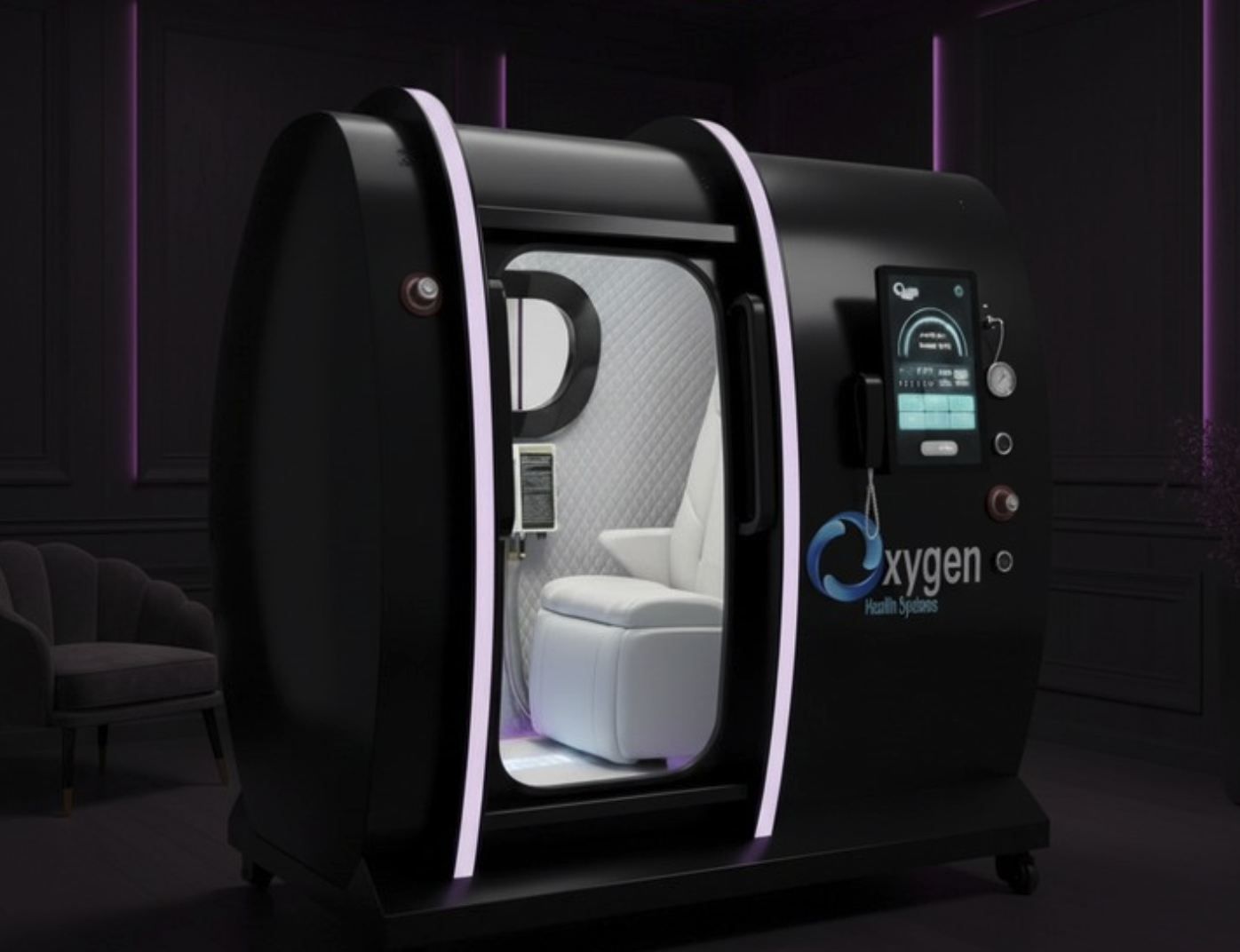 Black hard shell hyperbaric chamber