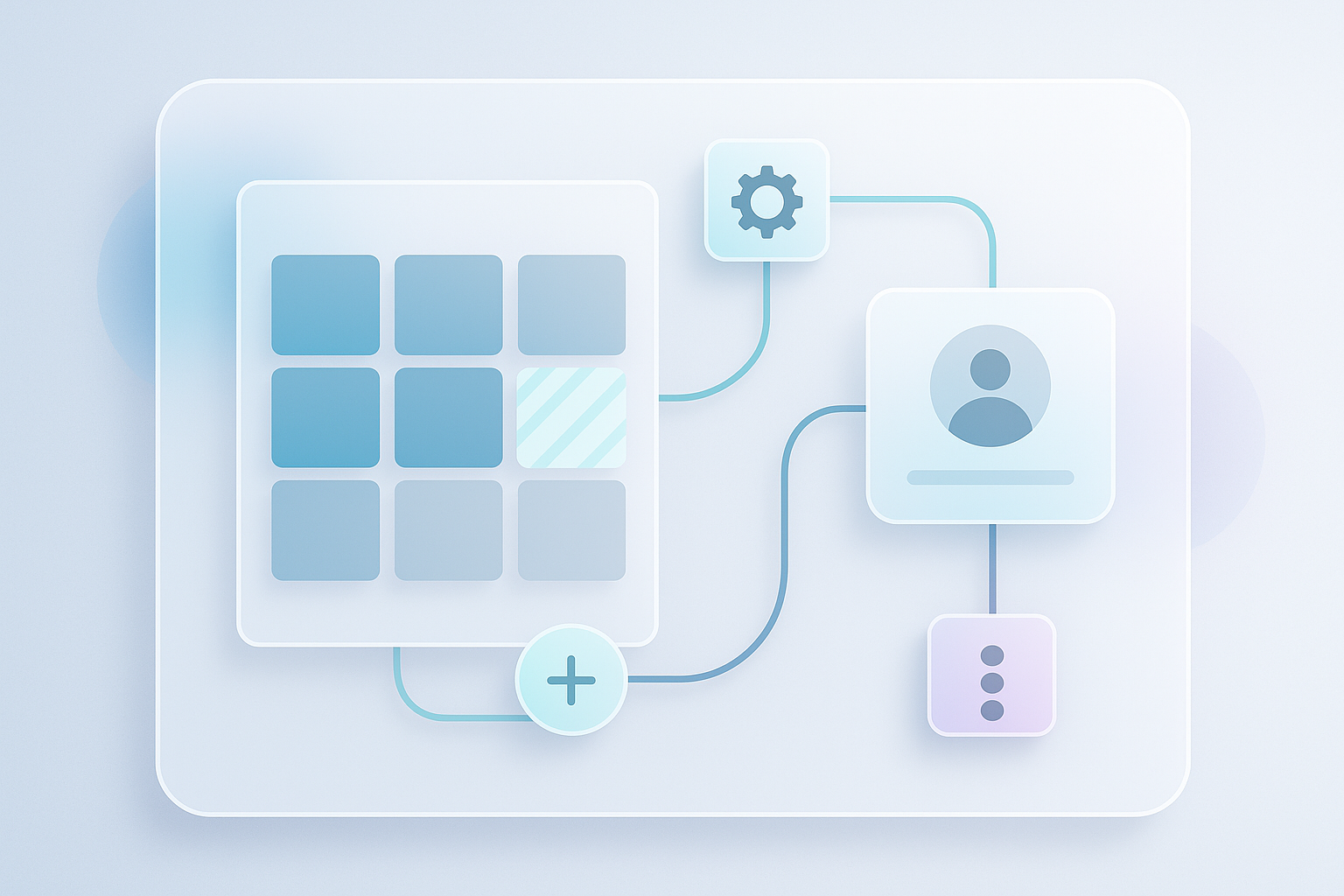 A modern, tech-focused visualization of a medical scheduling workflow: calendar blocks, dynamic availability, automation