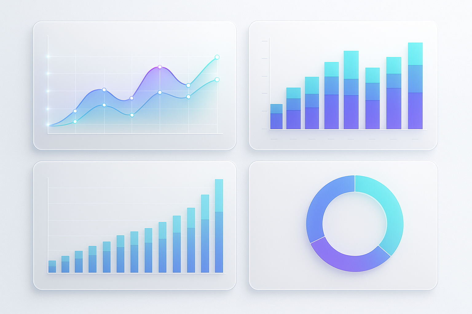 Clean analytics dashboard with charts and graphs (line, bar, pie) visualizing attendance, cancellations, and capacity ut