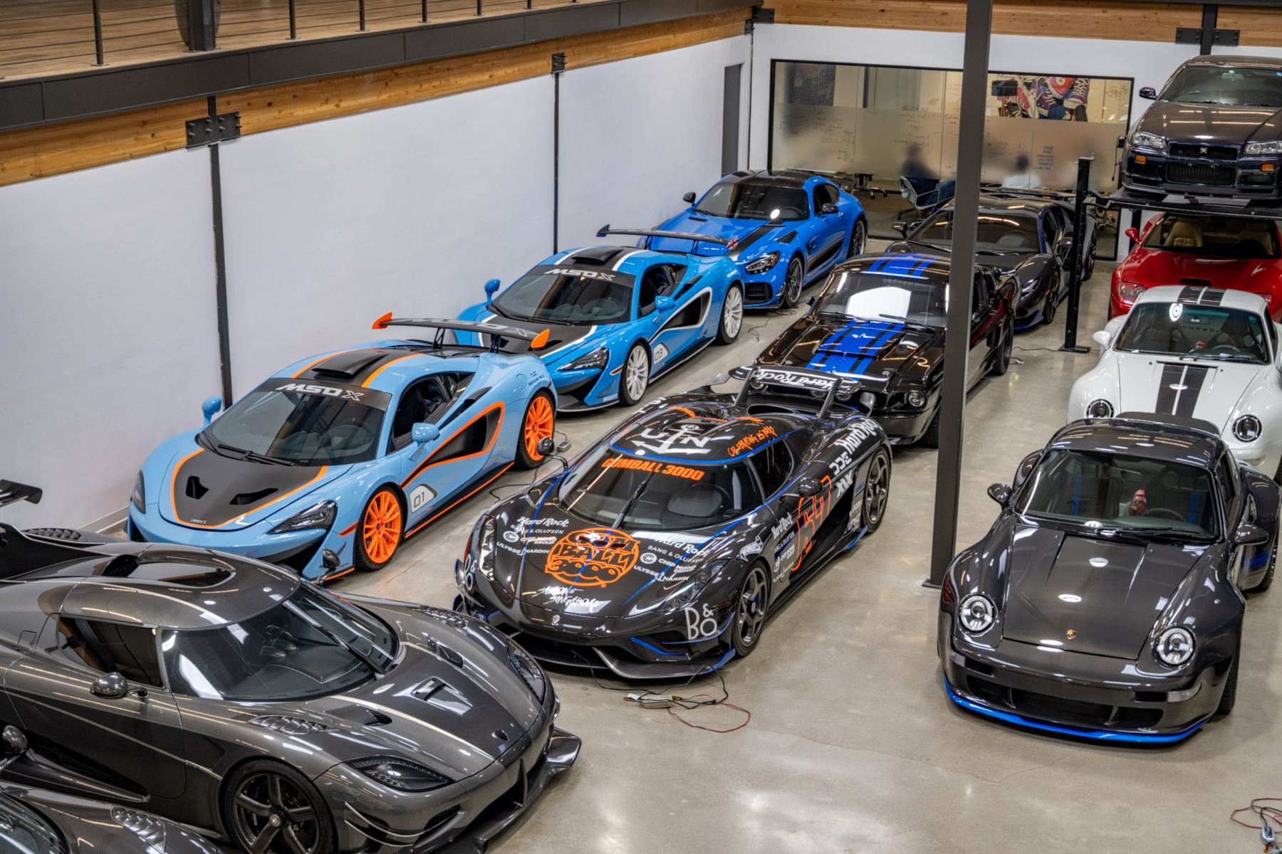McLaren and Porsche supercars at Cars and Copters