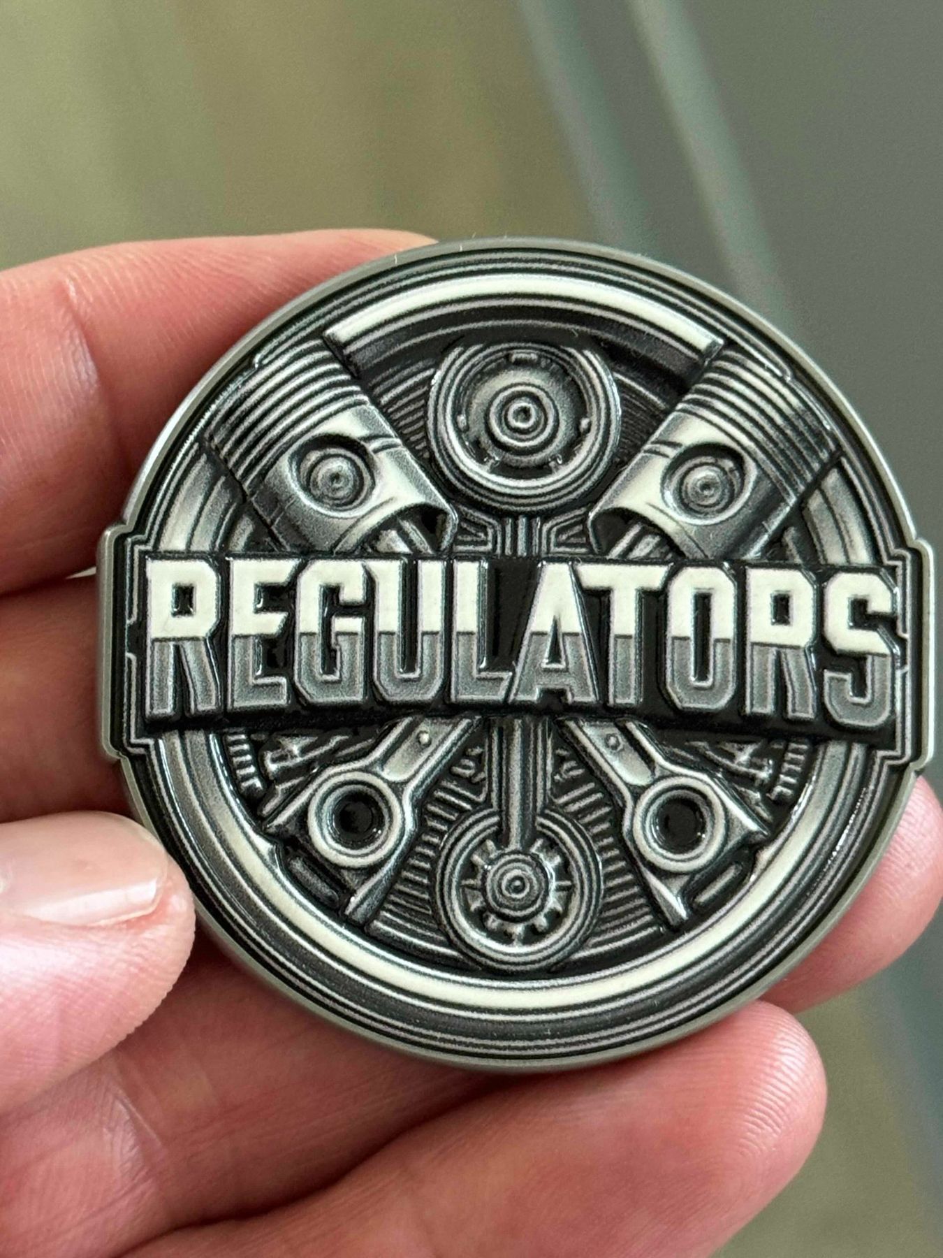 Regulators Car Club challenge coin