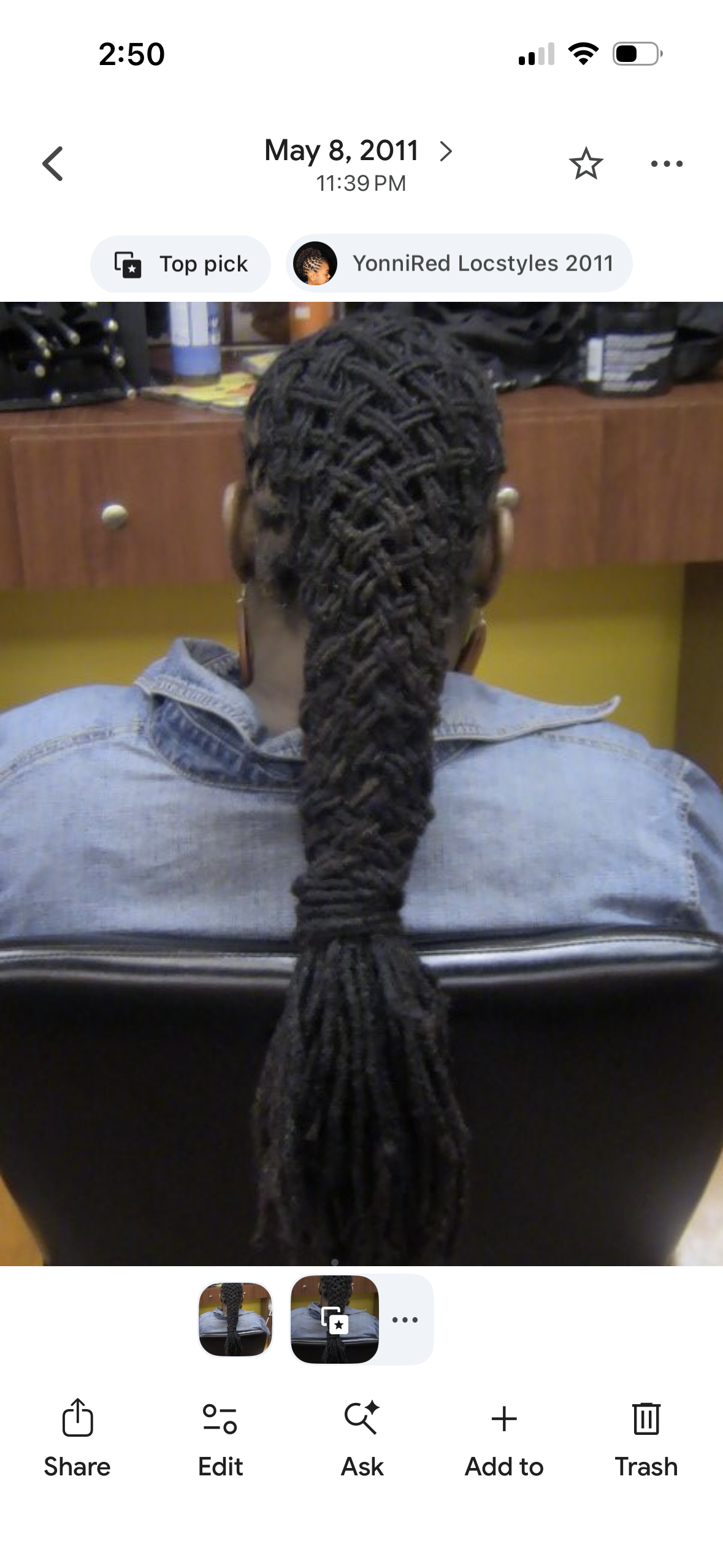 Long woven loc style, May 8, 2011