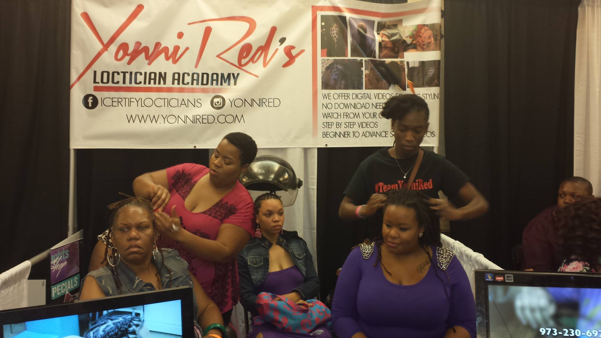 Yonni Red working at an industry expo after her Pivot