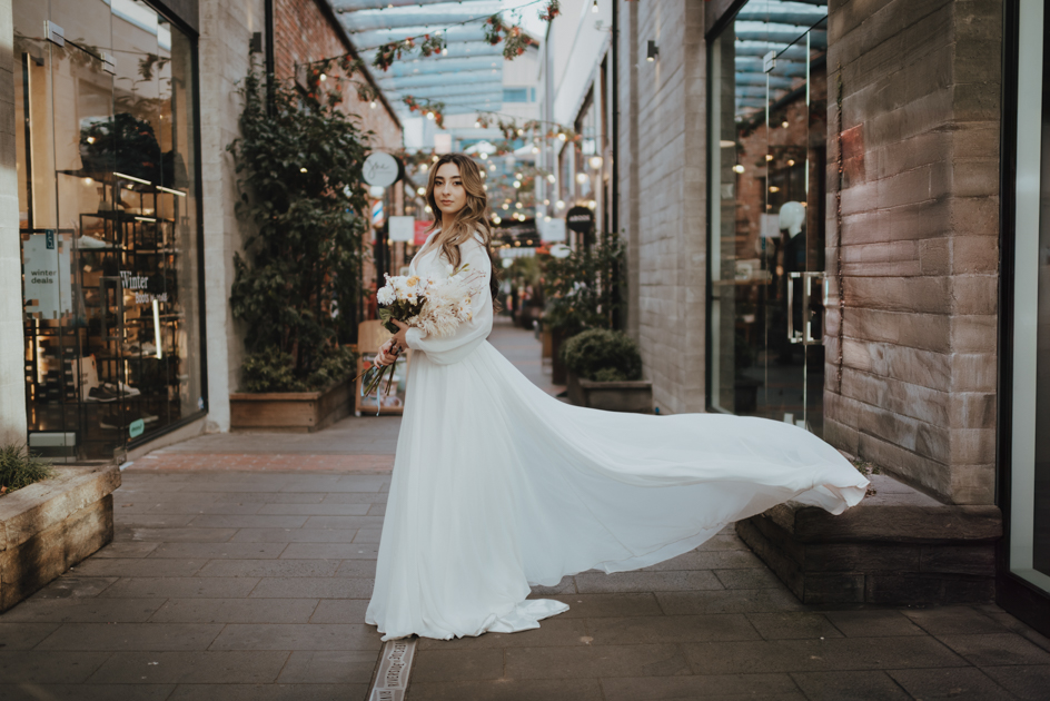 christchurch alley way used for backdrop of dress train flying