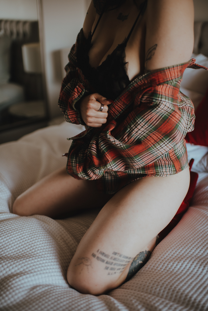 person wrapping themselves in a partners shirt person wrapping themselves in a partners shirt