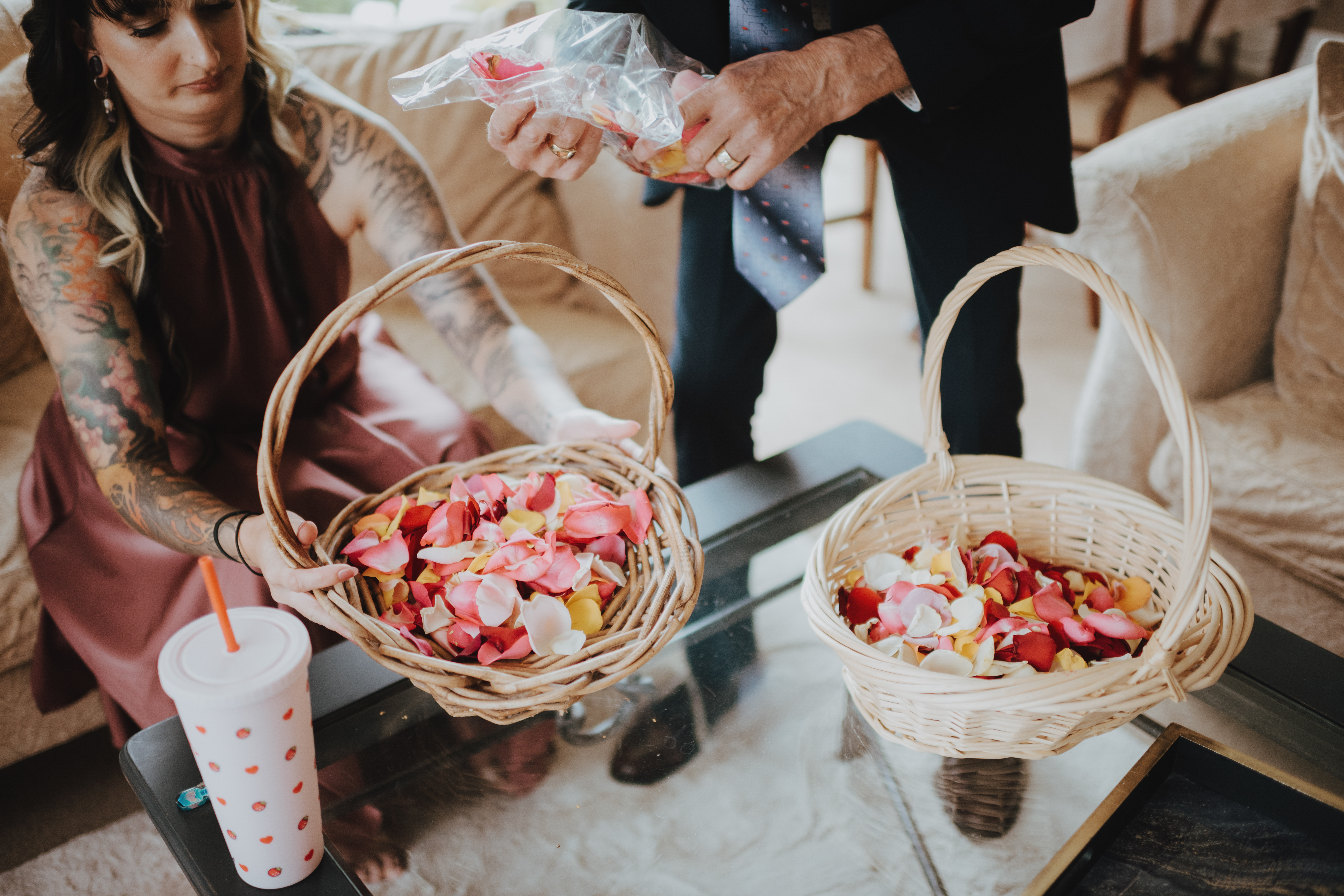 organising the rose petal confetti organising the rose petal confetti