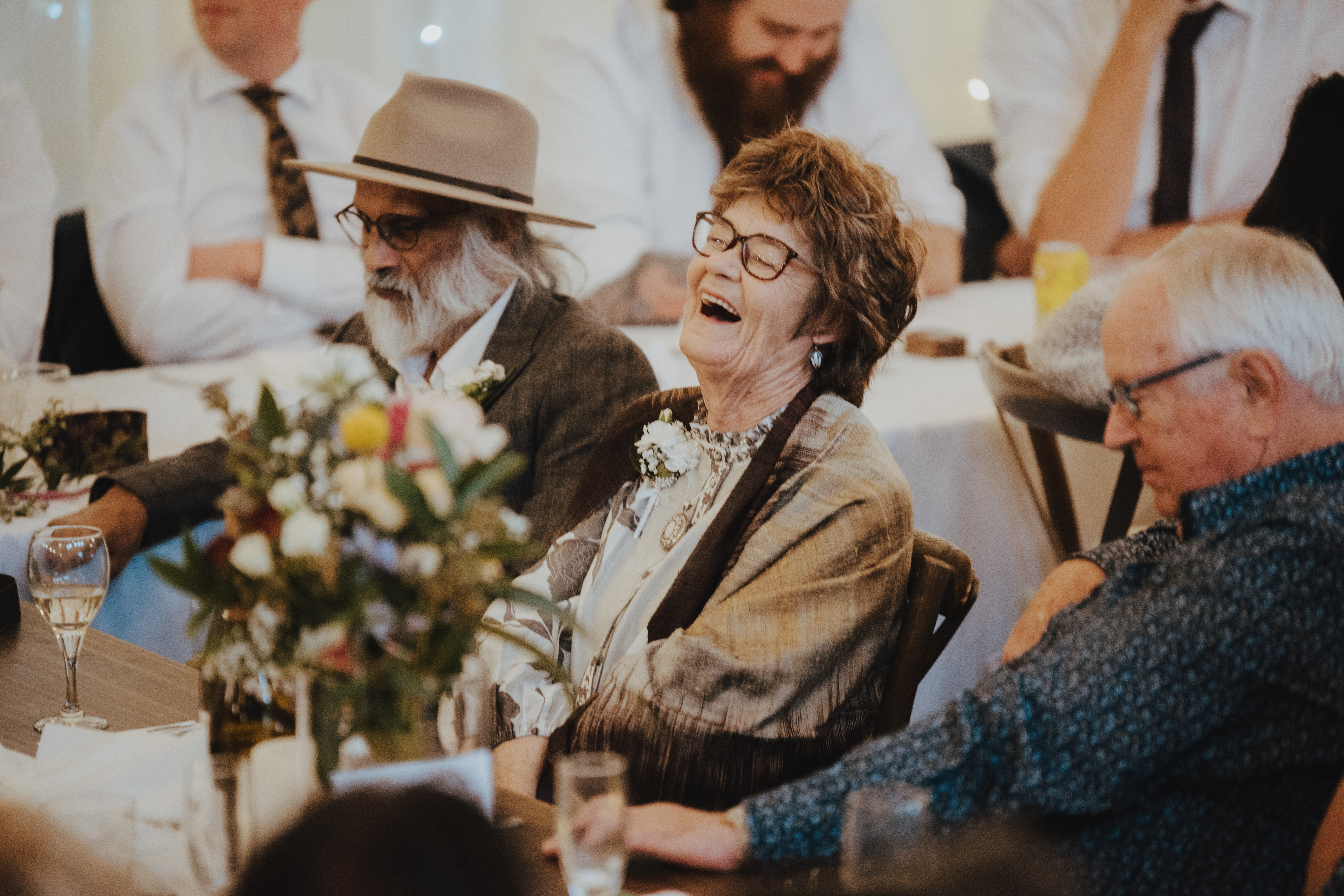 brides mother laughing at the speeches brides mother laughing at the speeches
