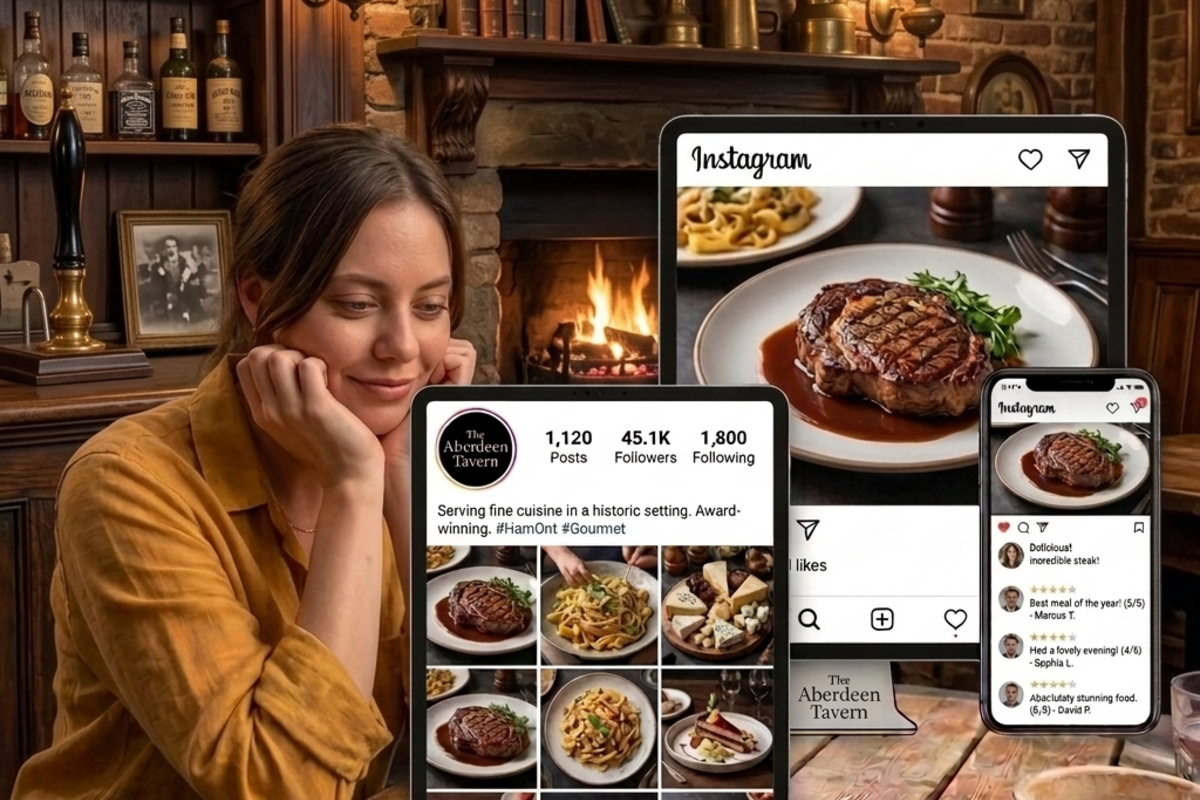Restaurant social media marketing showcasing delicious food photography on Instagram.