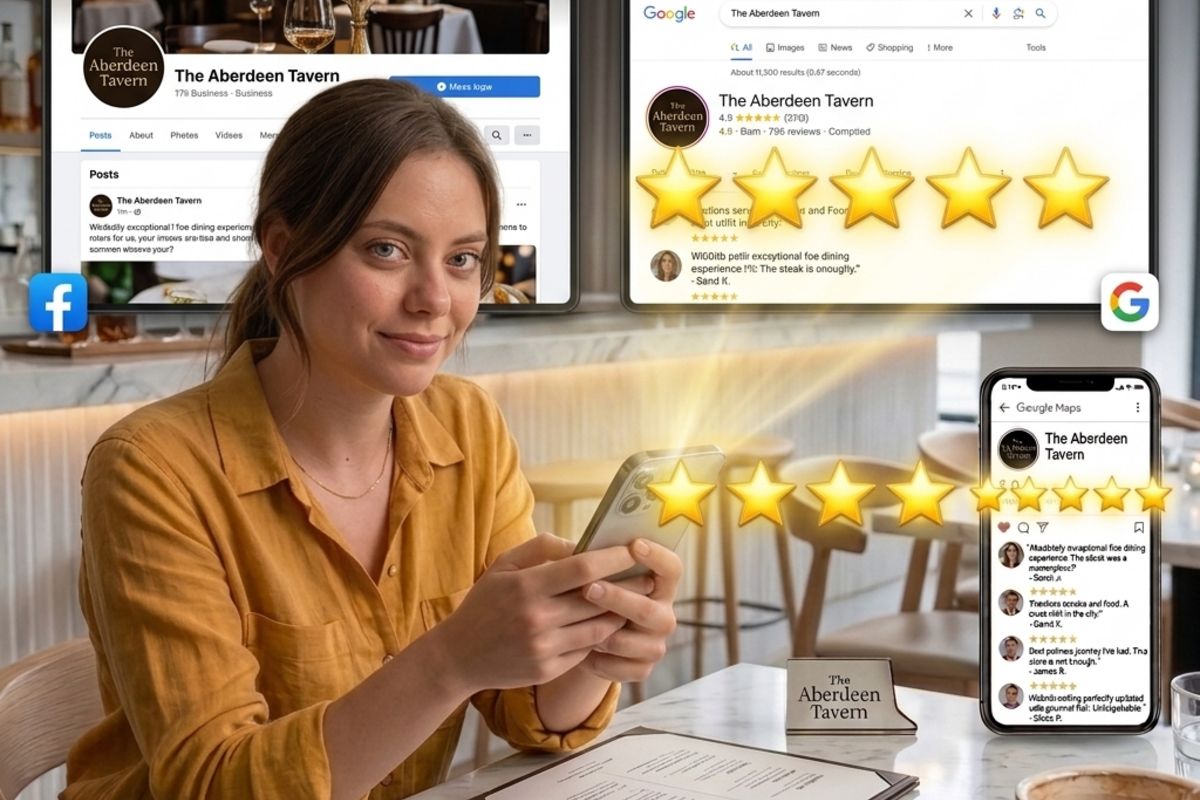  Digital advertising campaign promoting a restaurant to local customers in Hamilton.