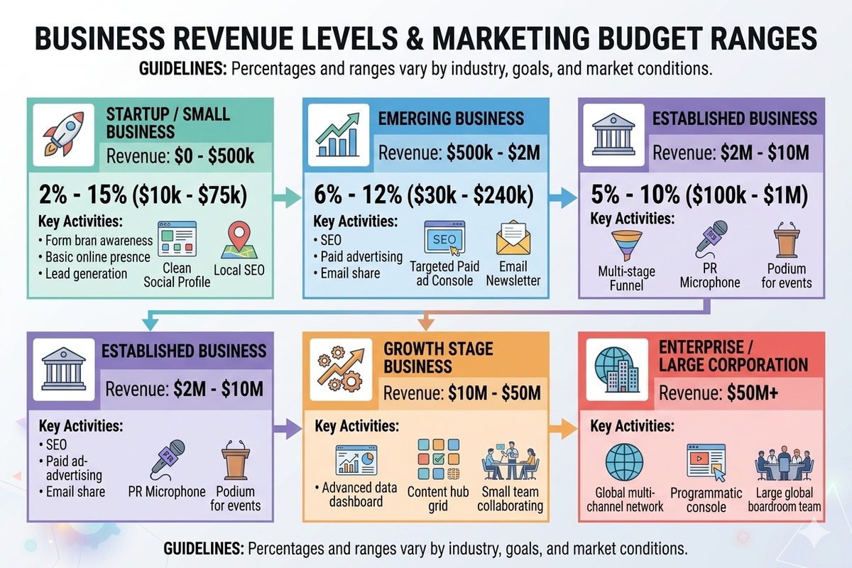 Digital marketing budget examples for small businesses based on annual revenue and growth goals Digital marketing budget examples for small businesses based on annual revenue and growth goals