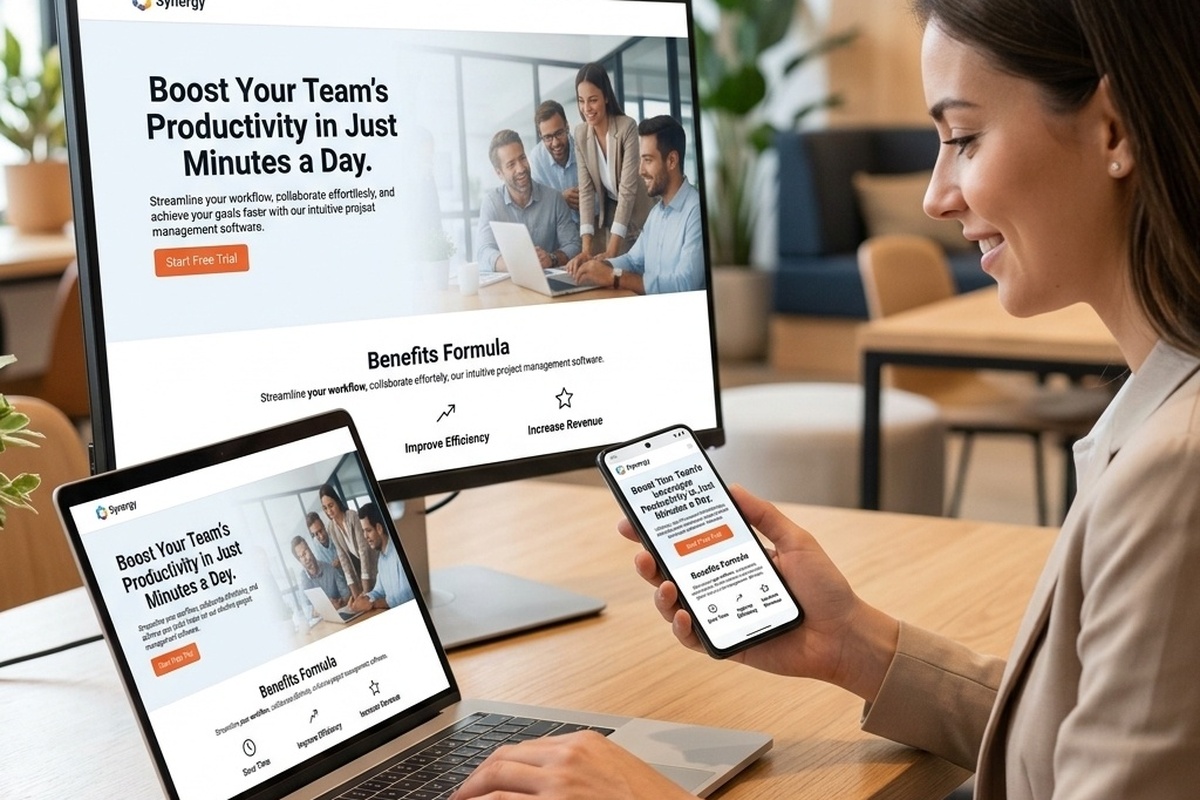 Responsive small business website designed for easy navigation on desktop and mobile devices Responsive small business website designed for easy navigation on desktop and mobile devices