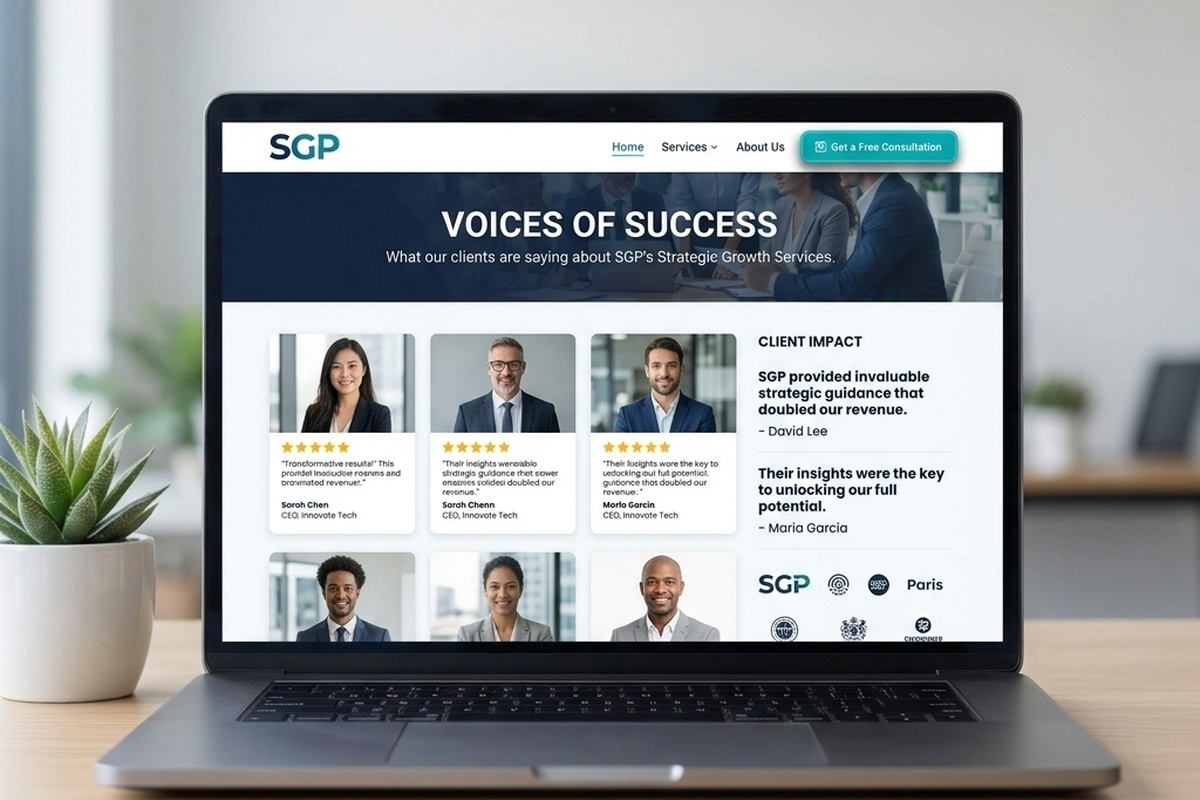 Customer testimonials and reviews displayed on a business website to build trust Customer testimonials and reviews displayed on a business website to build trust