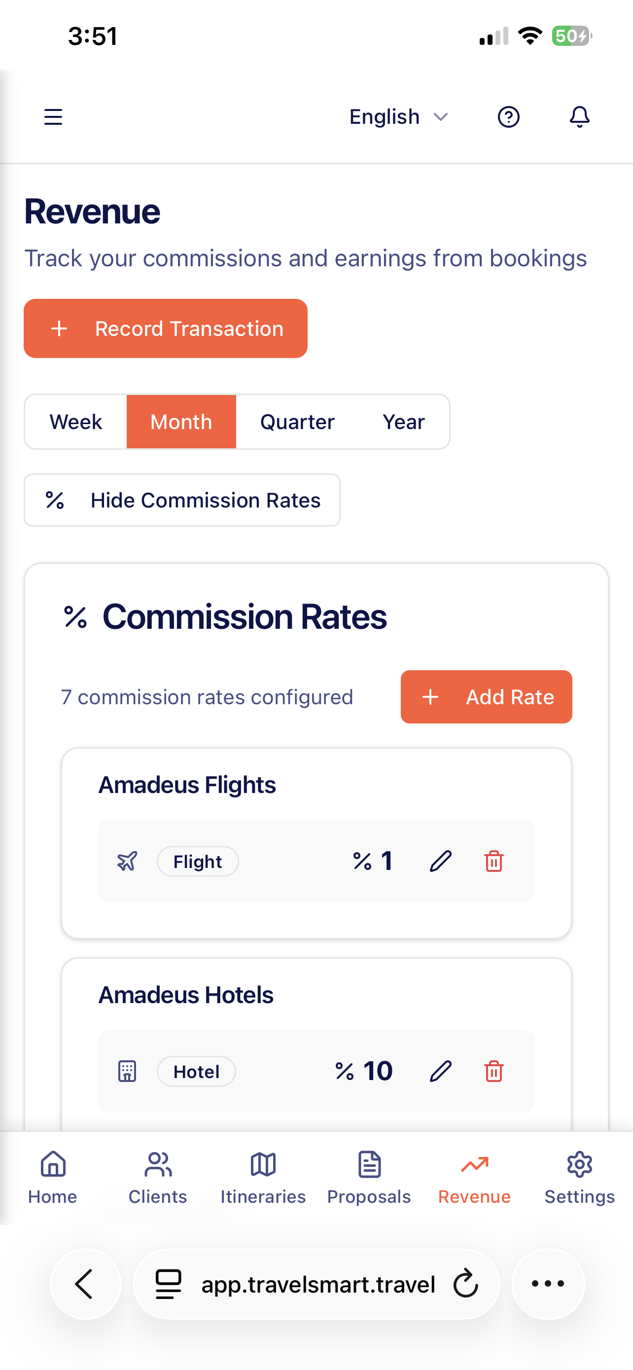 Commission rates on mobile