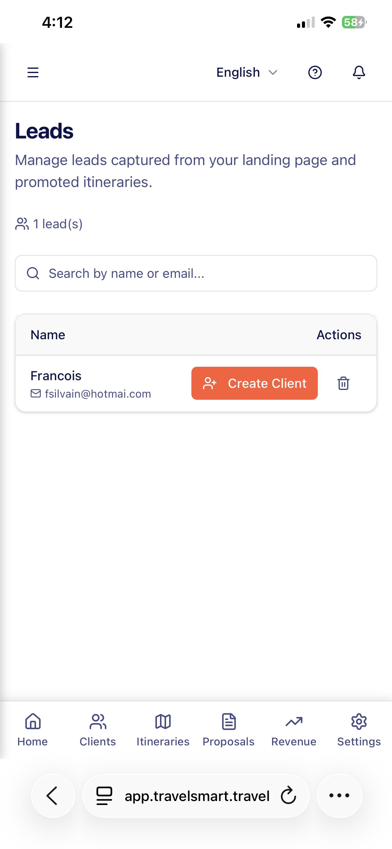 Lead capture form on mobile