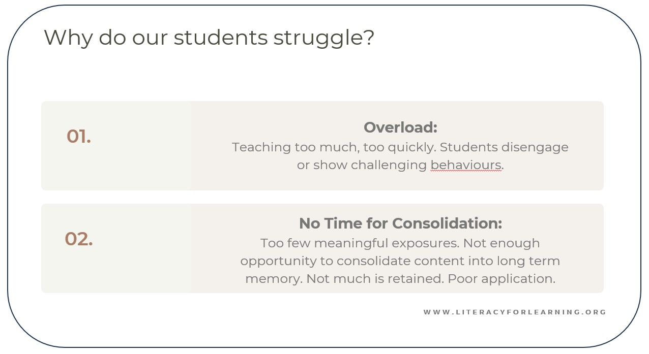 Infographic why our students struggle: Cognitive Overload