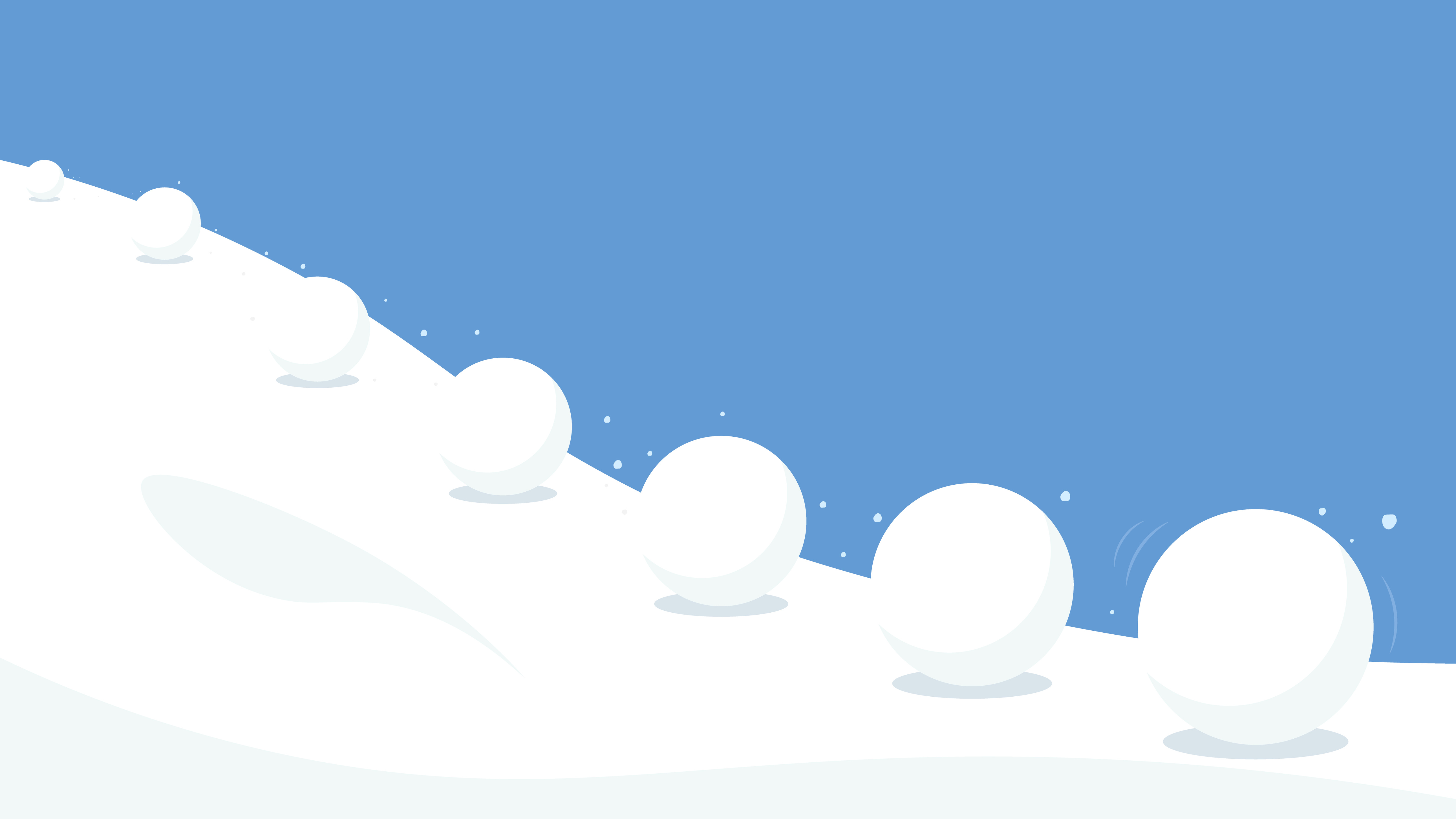 Snowballs down a mountain
