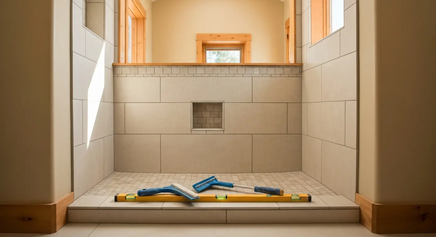 Tile shower installation