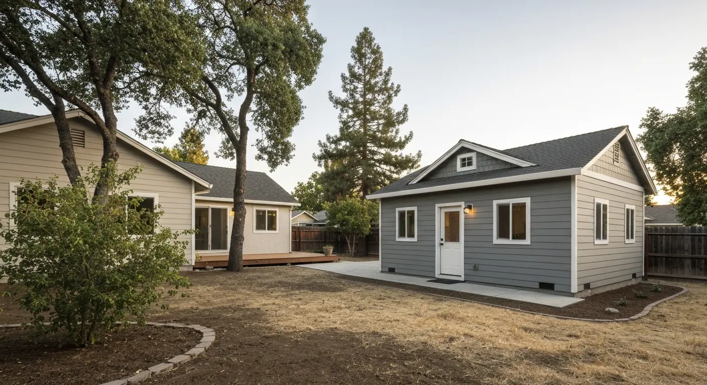 Detached ADU in backyard